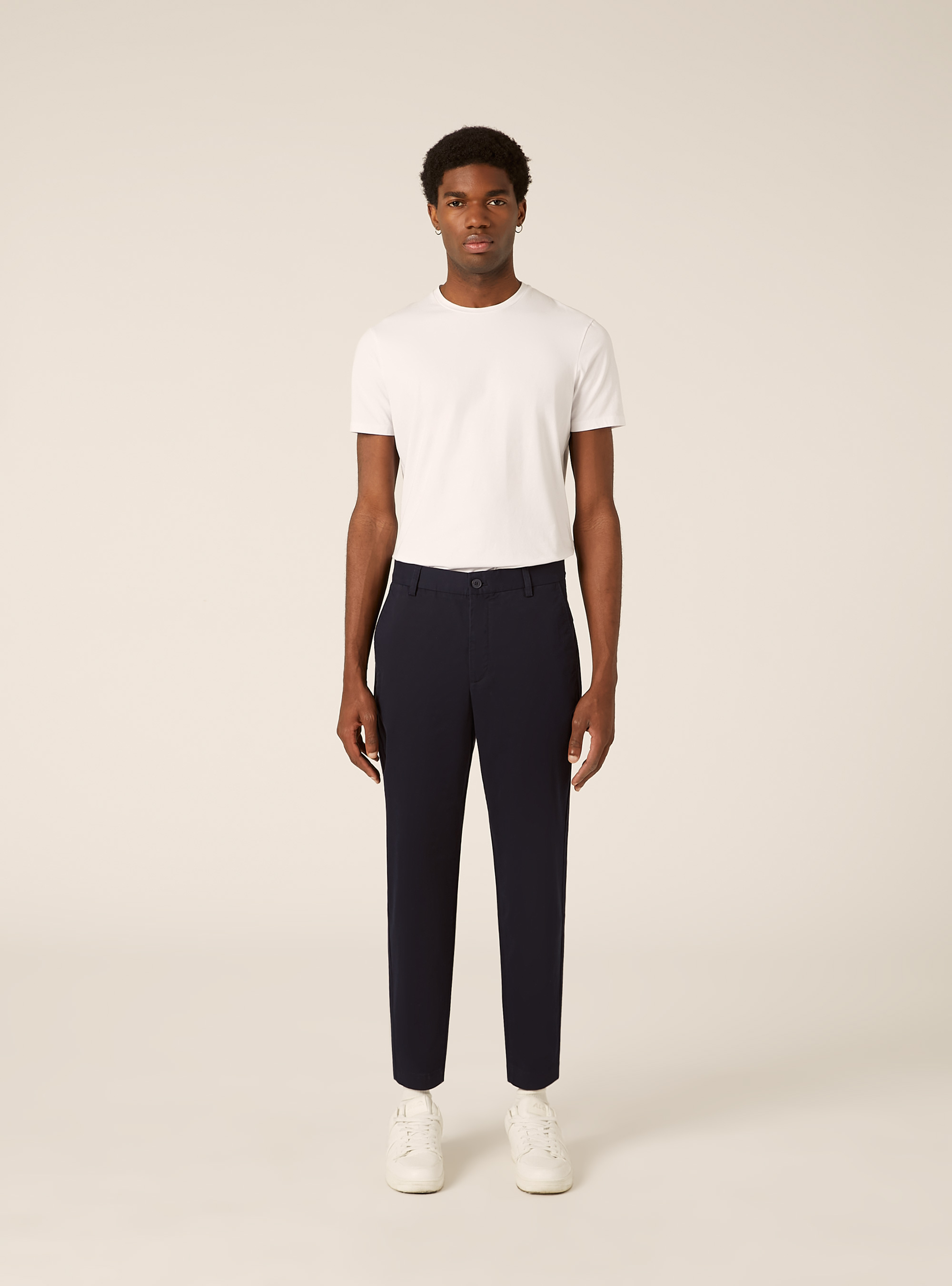 Slim fit chino trousers, BL1 BLUE DARK
