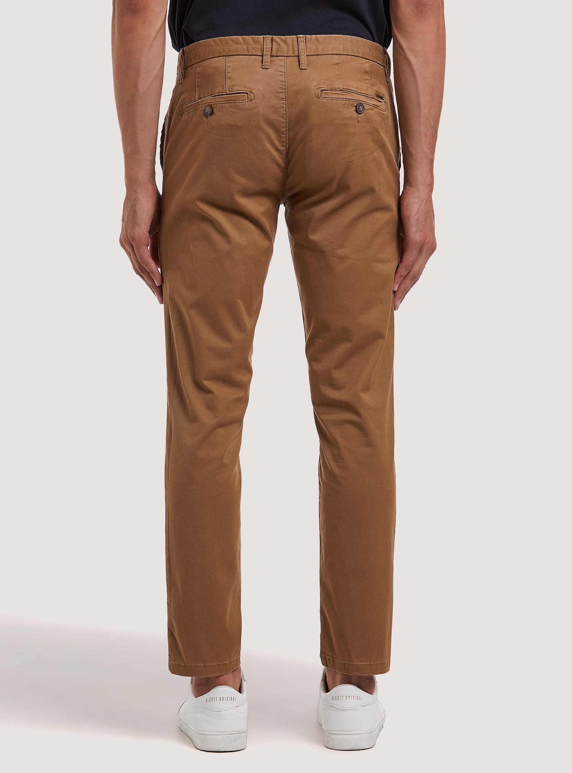 Pantalones chinos de sarga de algod&oacute;n el&aacute;stico, BG2 BEIGE MEDIUM