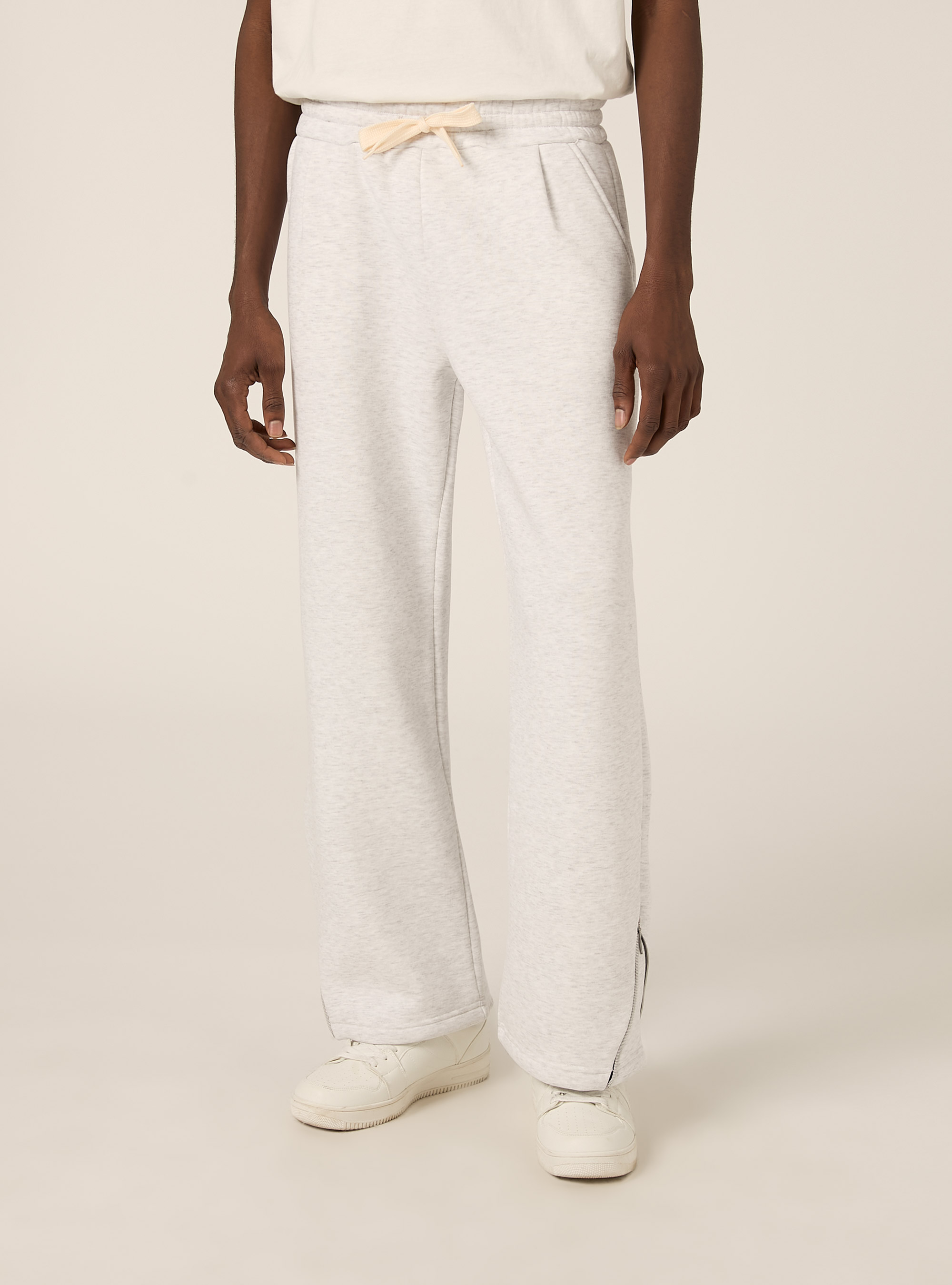 Jogger con cerniera al fondo, MGY3 GREY MEL LIGHT