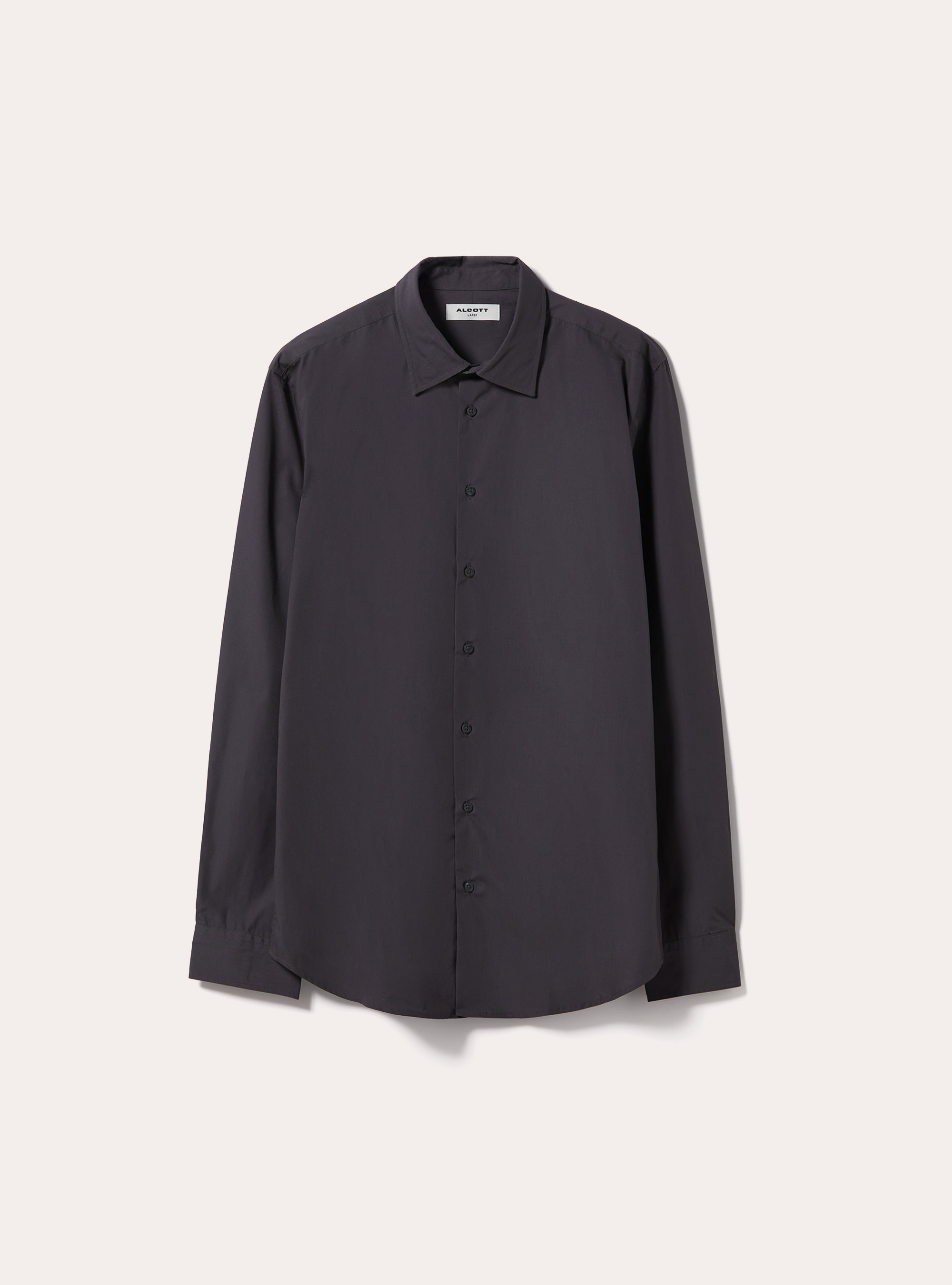 Chemise à manches longues de couleur unie, GY1 GREY DARK