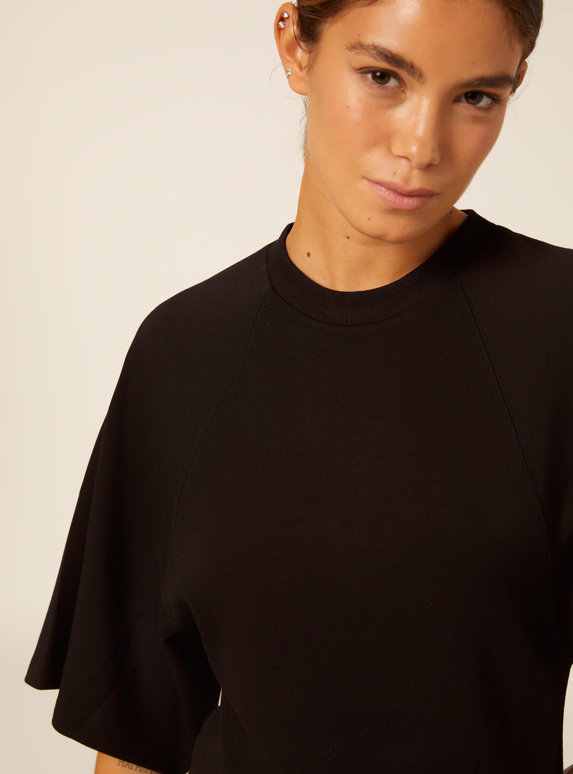 T-shirt soft touch, BK1 BLACK