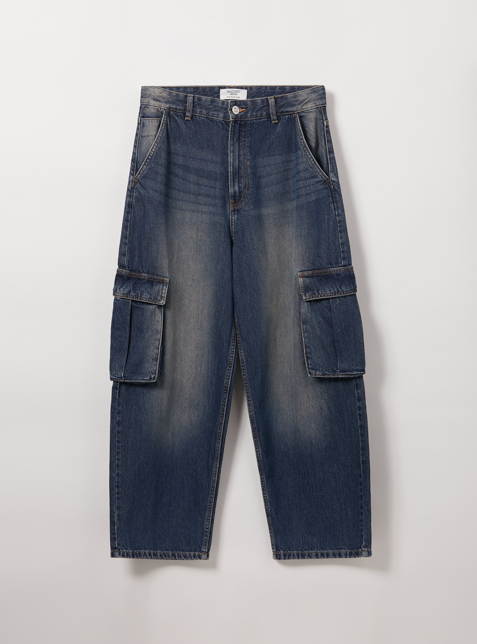 Cargo skater jeans relaxed fit, D003 MEDIUM BLUE