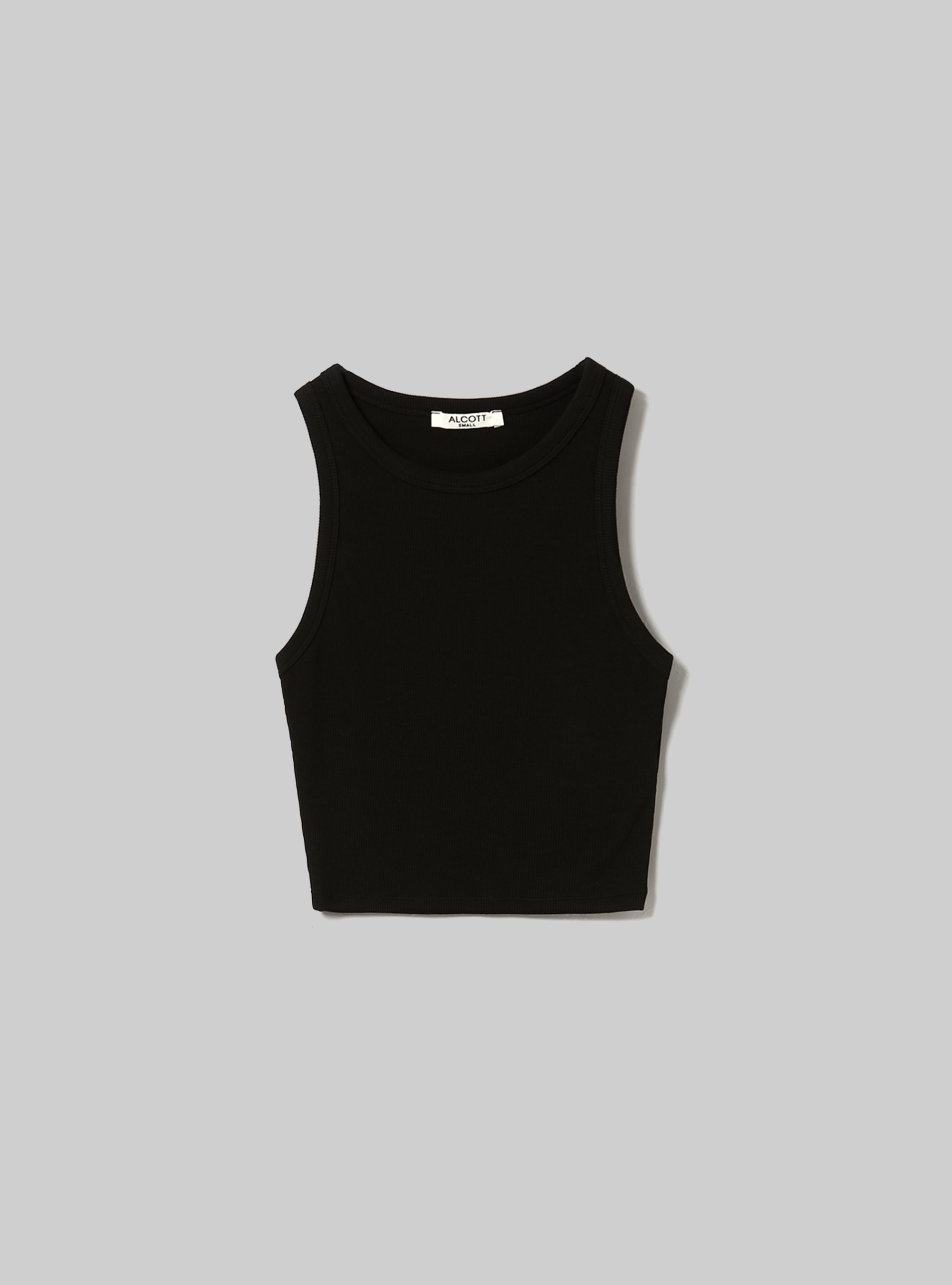 Débardeur court en coton, BK1 BLACK