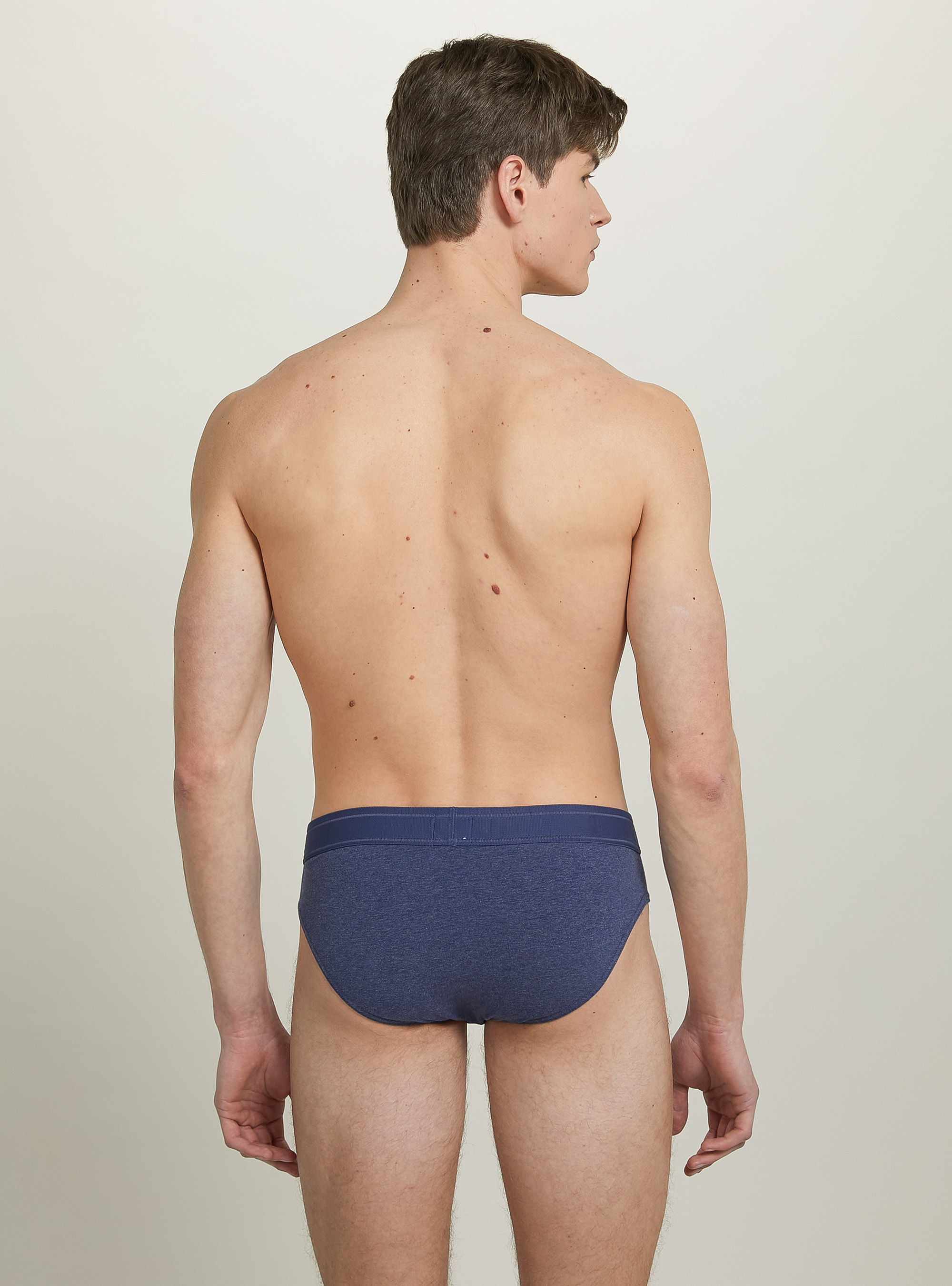 Slip in cotone elasticizzato con logo, MBL2 BLUE MEL MED