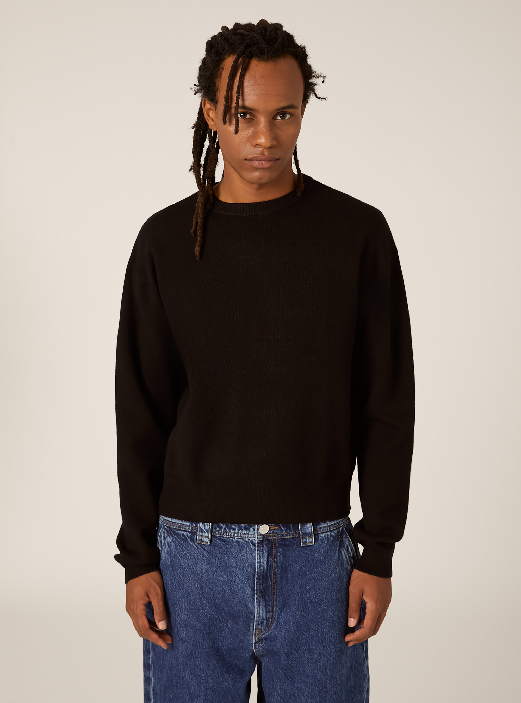 Jersey suave de corte cuadrado, BK1 BLACK