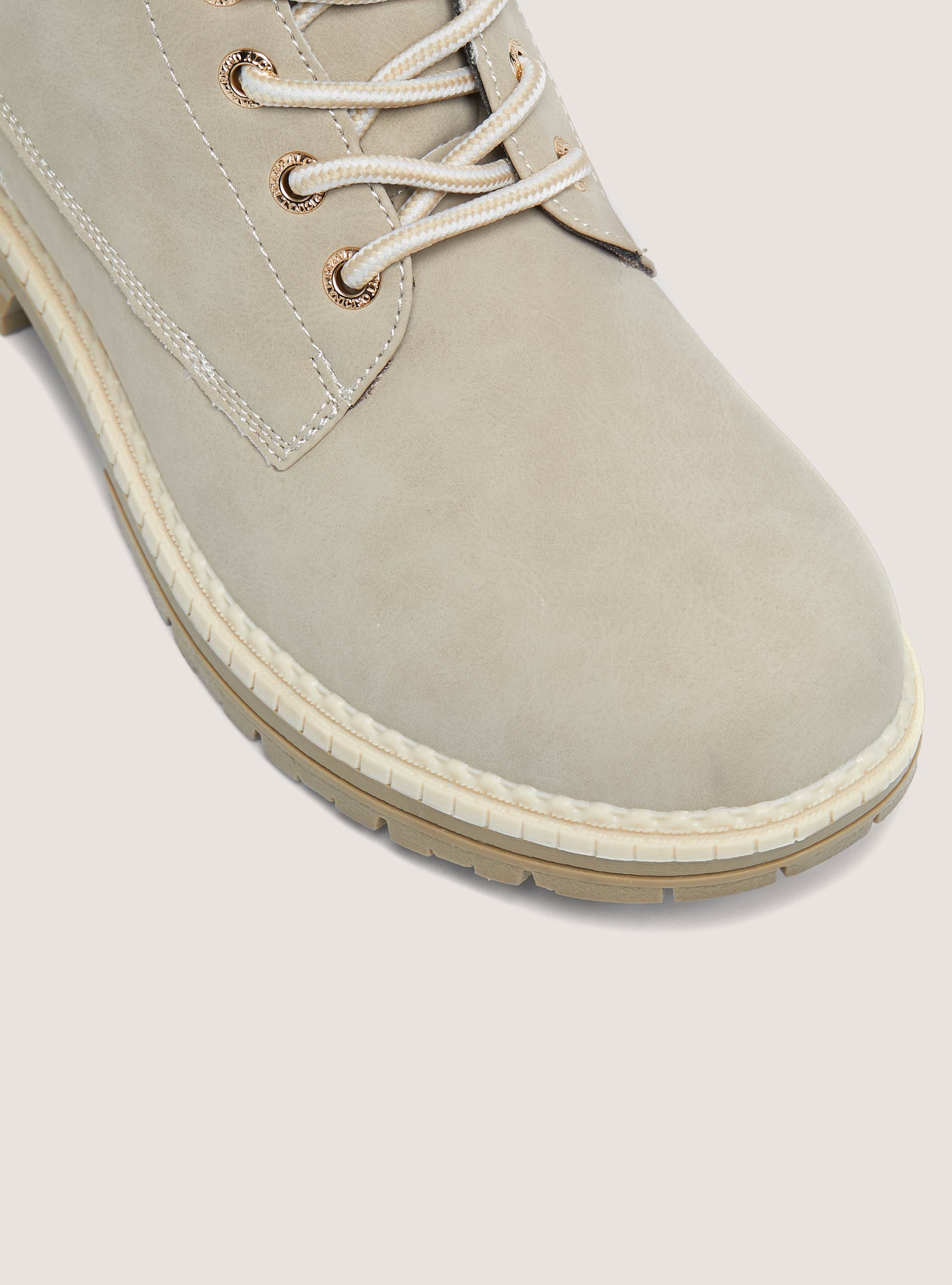 Stivaletti Mountain con stringhe, BEIGE