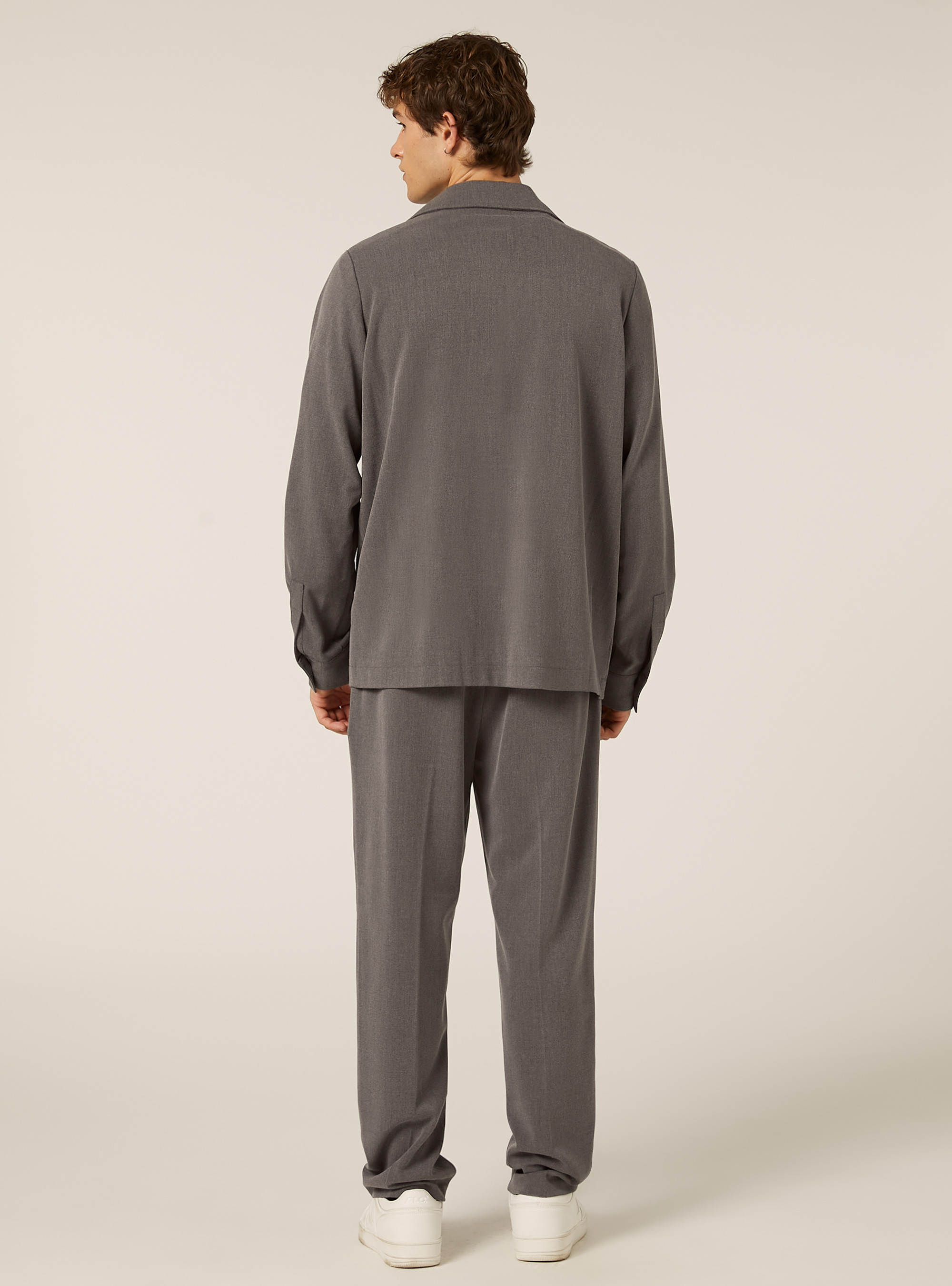 Twillhemd mit großen Taschen, MGY1 GREY MEL DARK