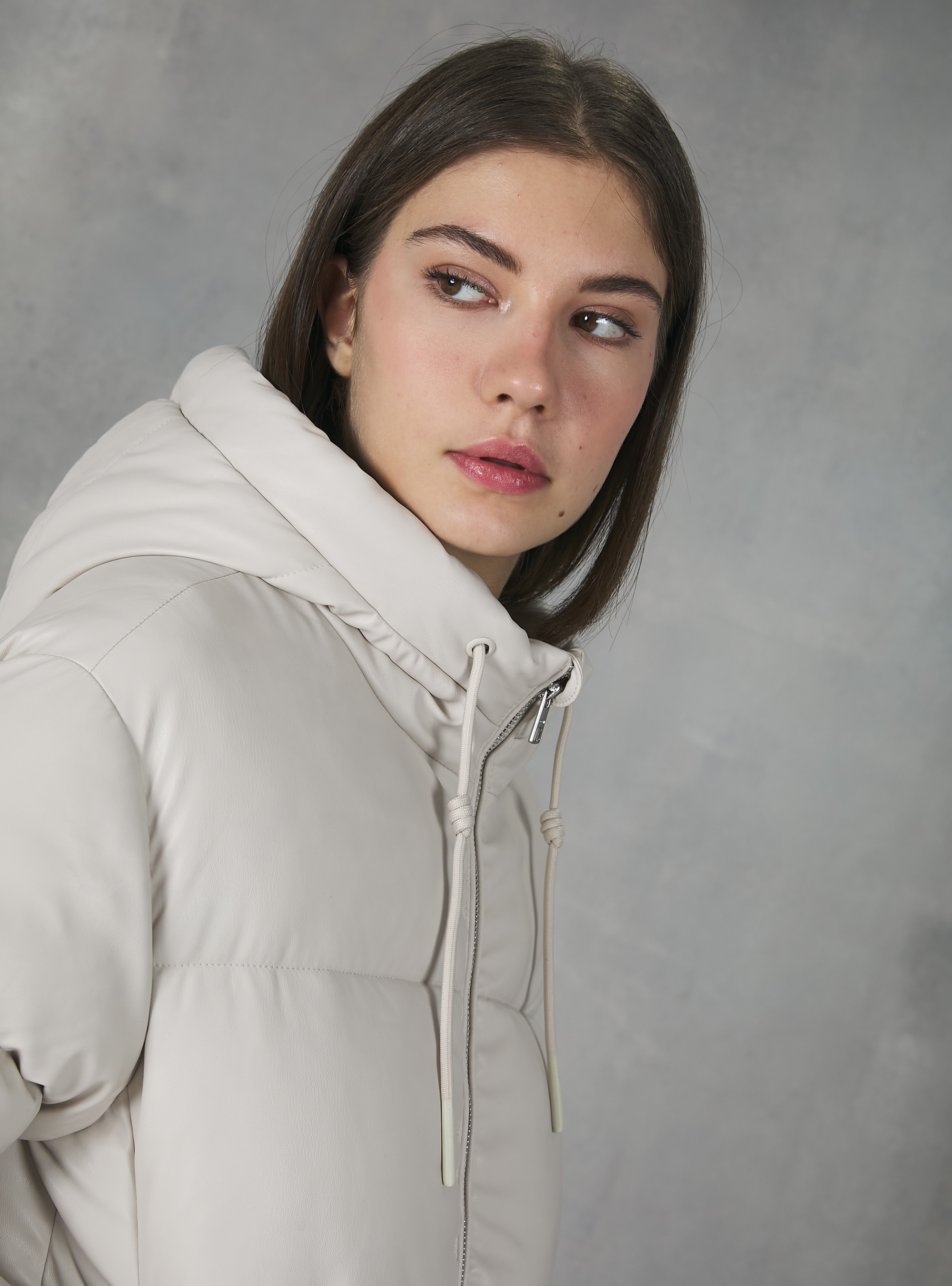 Leather-effect bomber jacket, WH1 OFF WHITE