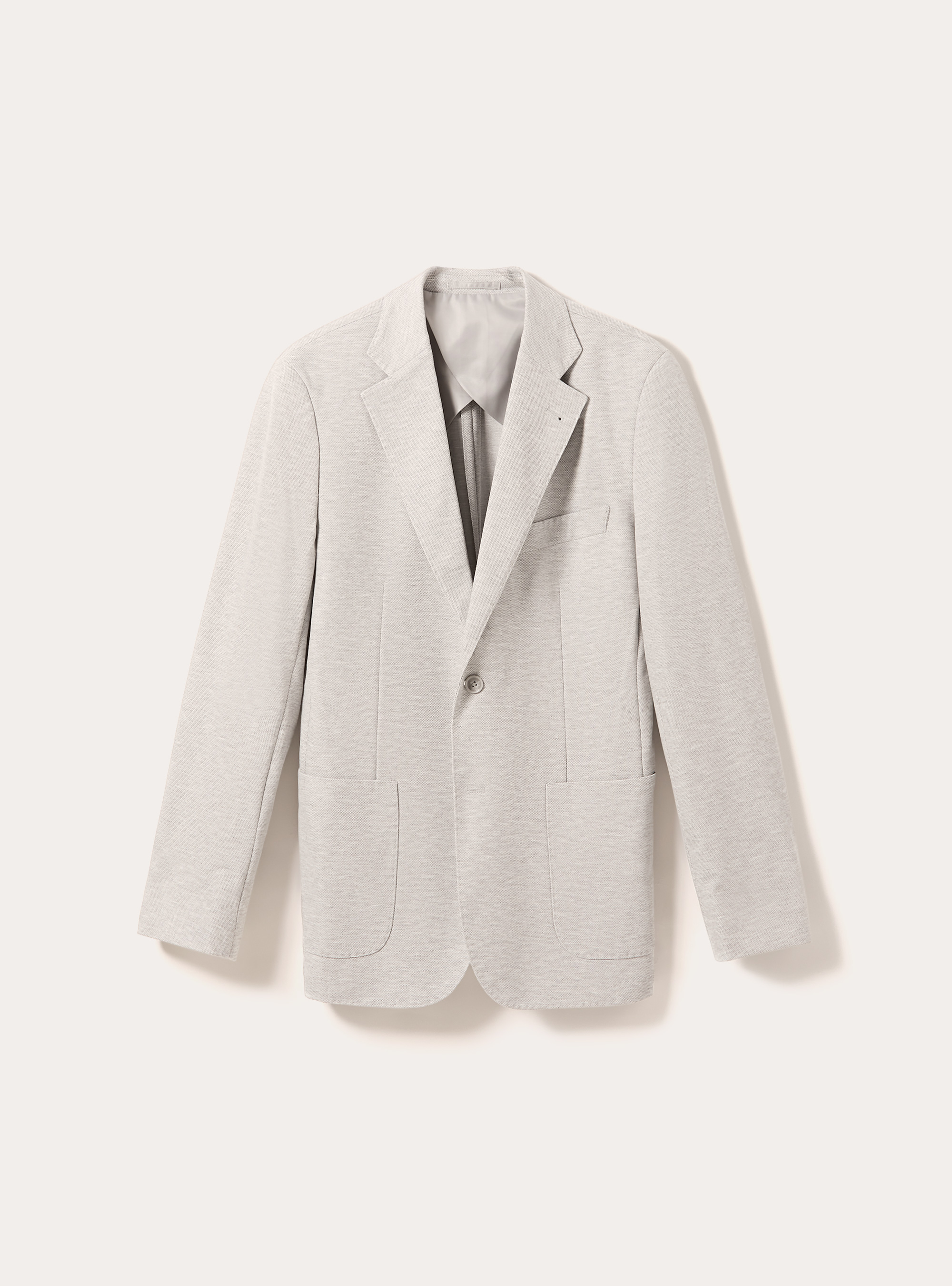 Chaqueta de piqué de algodón, MGY3 GREY MEL LIGHT