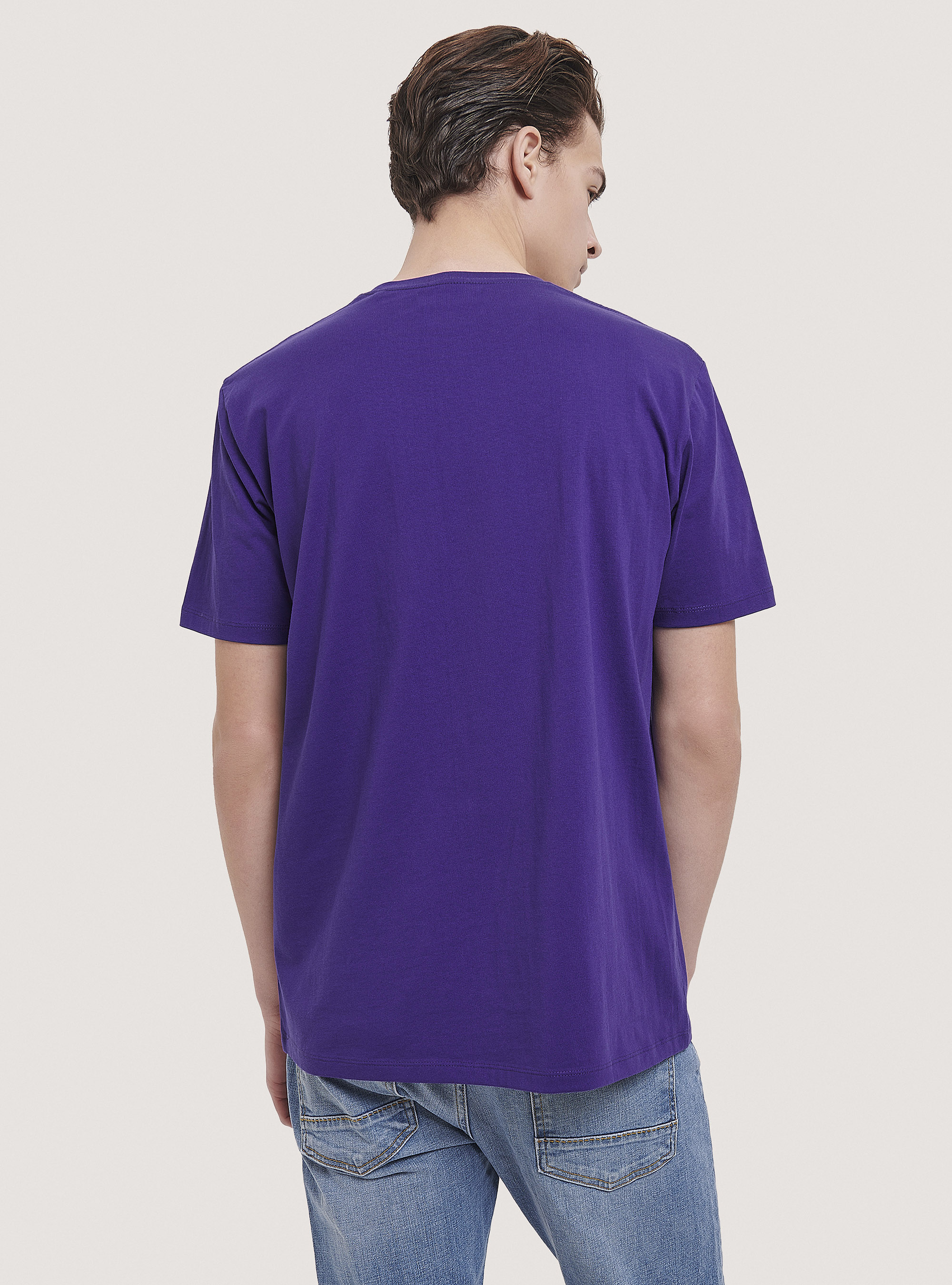Camiseta básica de algodón, C399 PURPLE