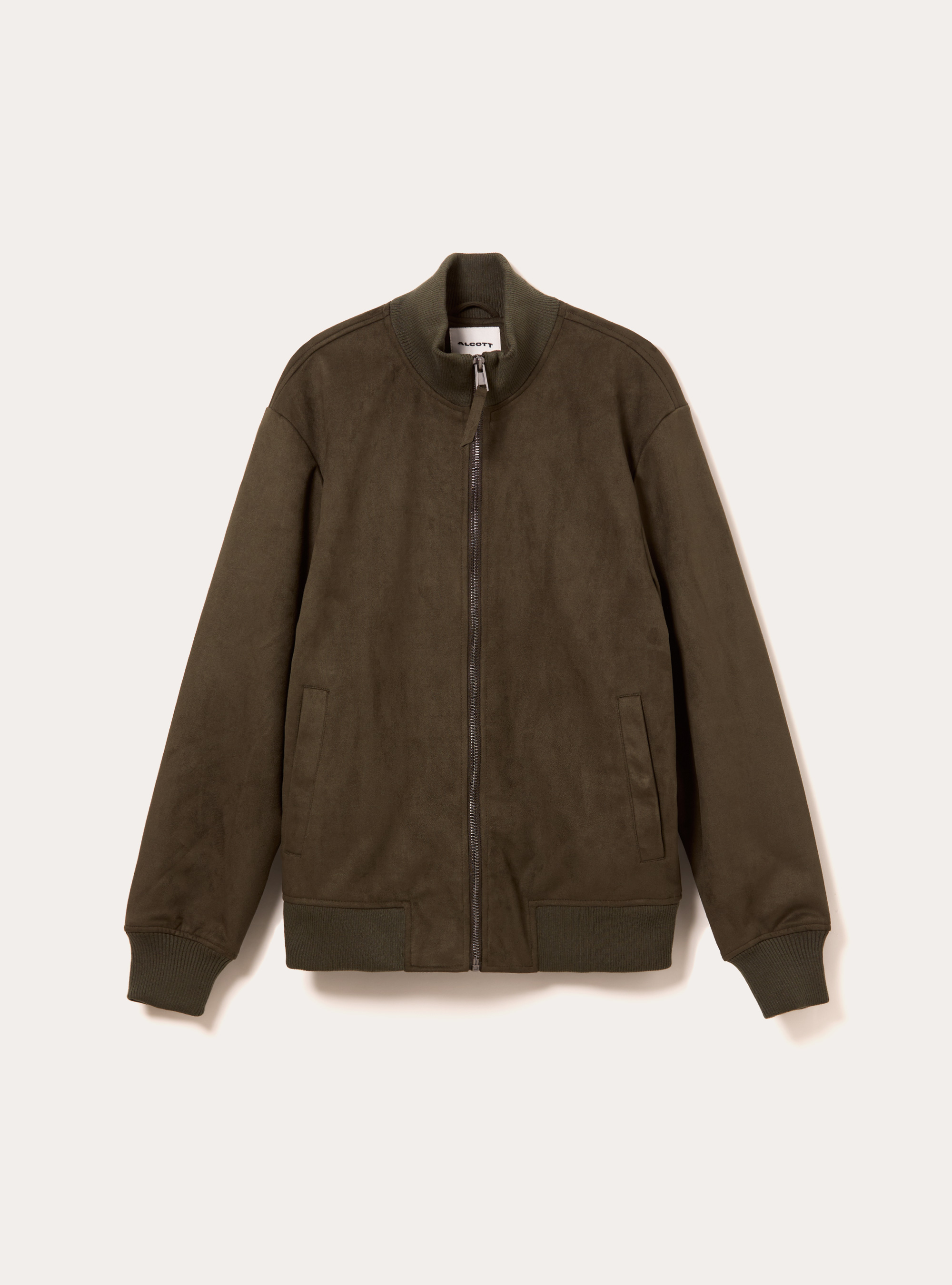 Suede-effect bomber jacket, KY1 KAKY DARK