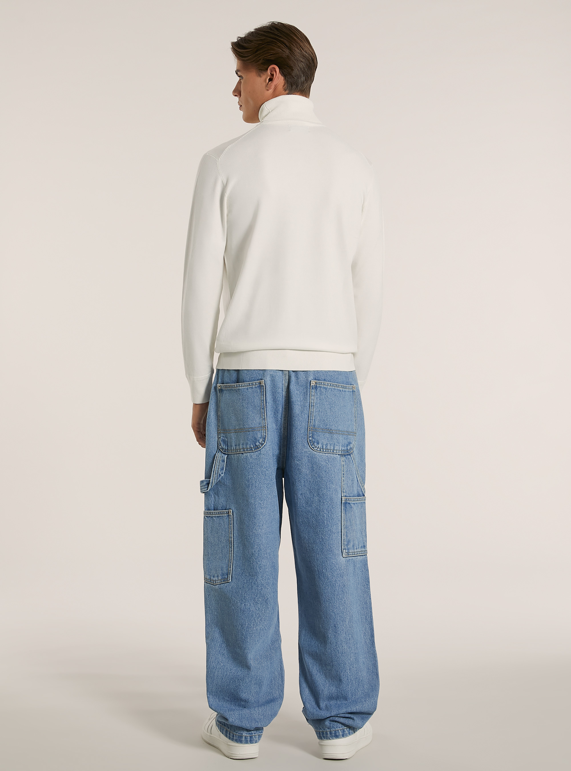 Pullover collo alto in viscosa, WH2 WHITE