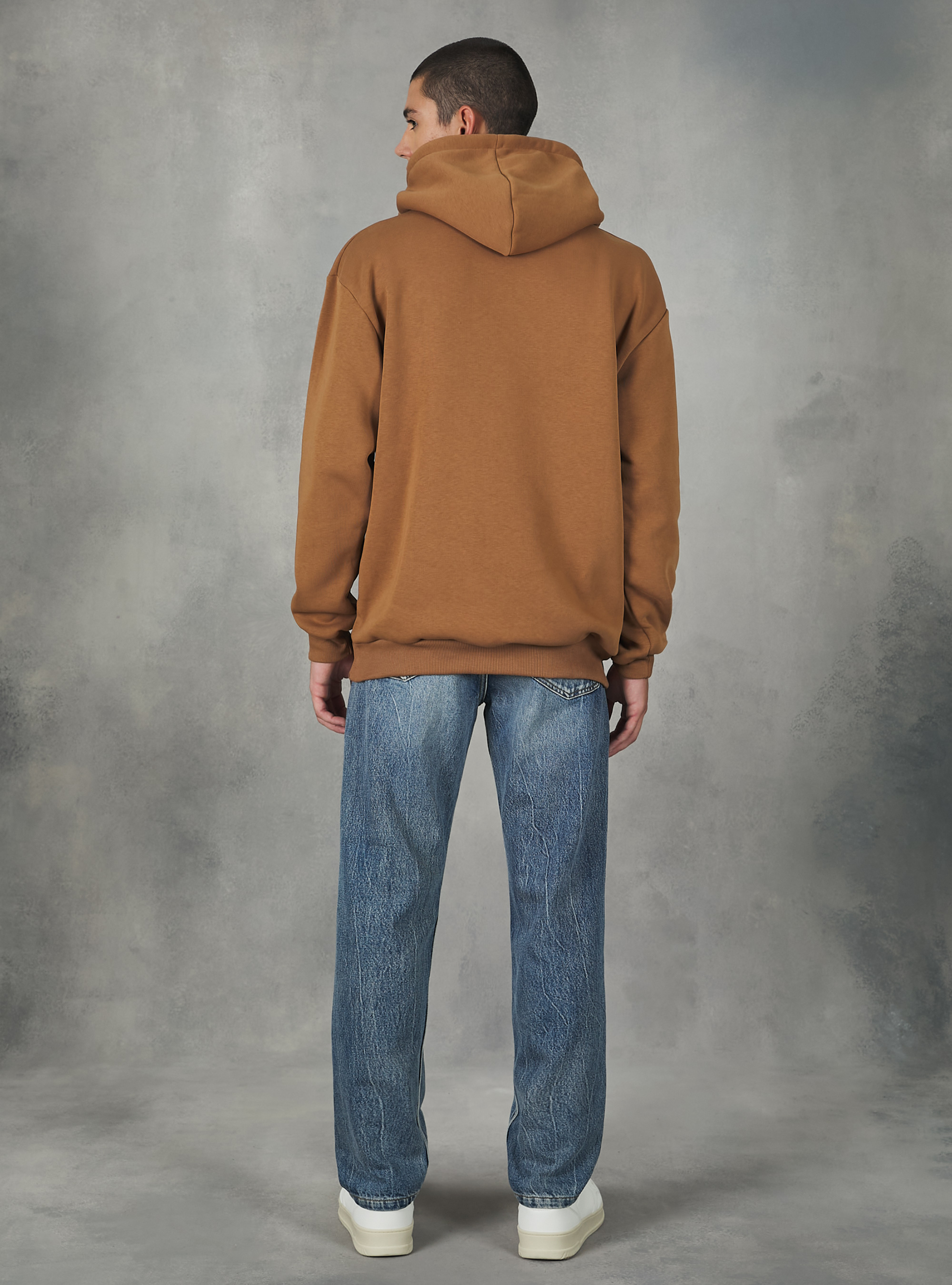 College print hoodie, BR2 BROWN MEDIUM