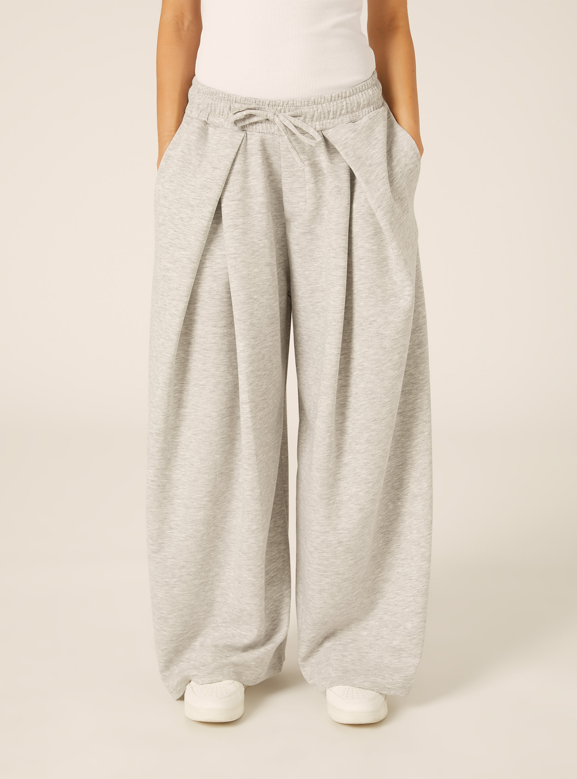 Pantaloni in scuba barrel fit, MGY2 GREY MEL MEDIUM
