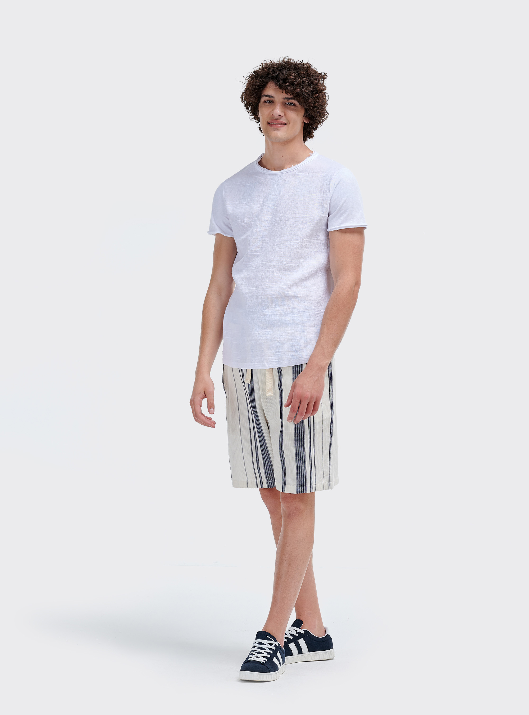 Blended linen shirt, WHITE