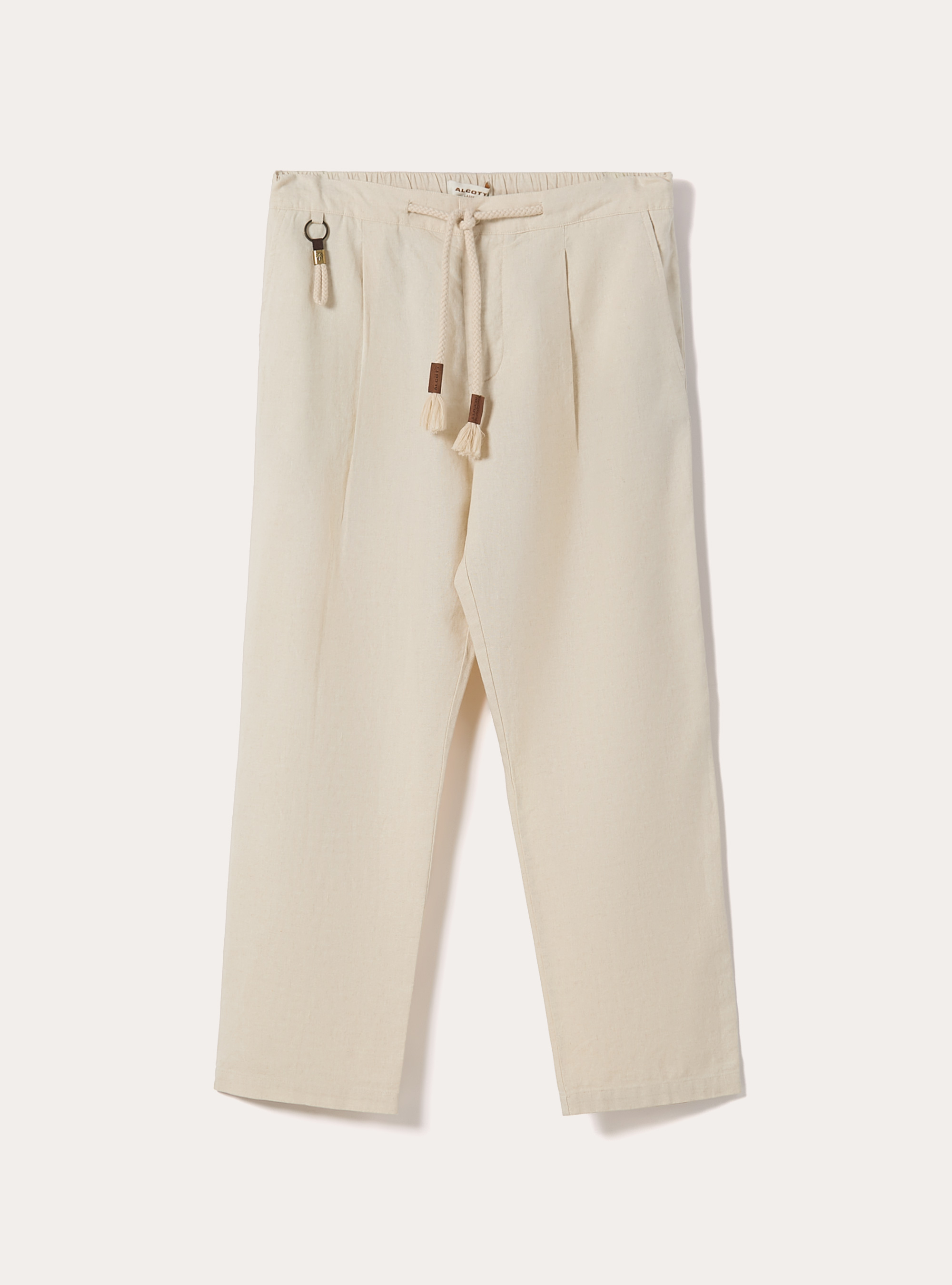 Pantaloni misto lino con coulisse, MCR3 CREAM MEL LIGHT