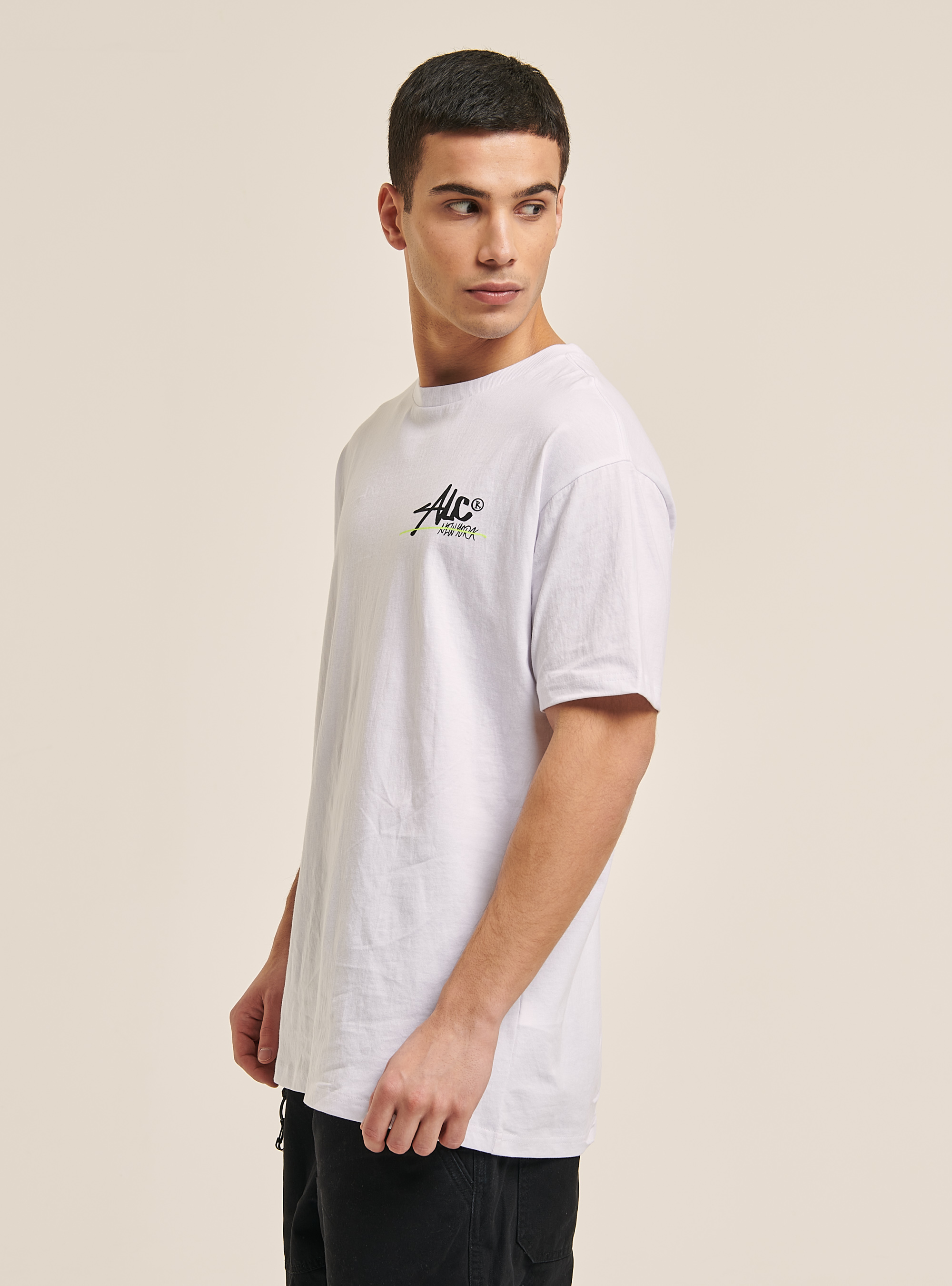 Cotton T-shirt with print, WHITE