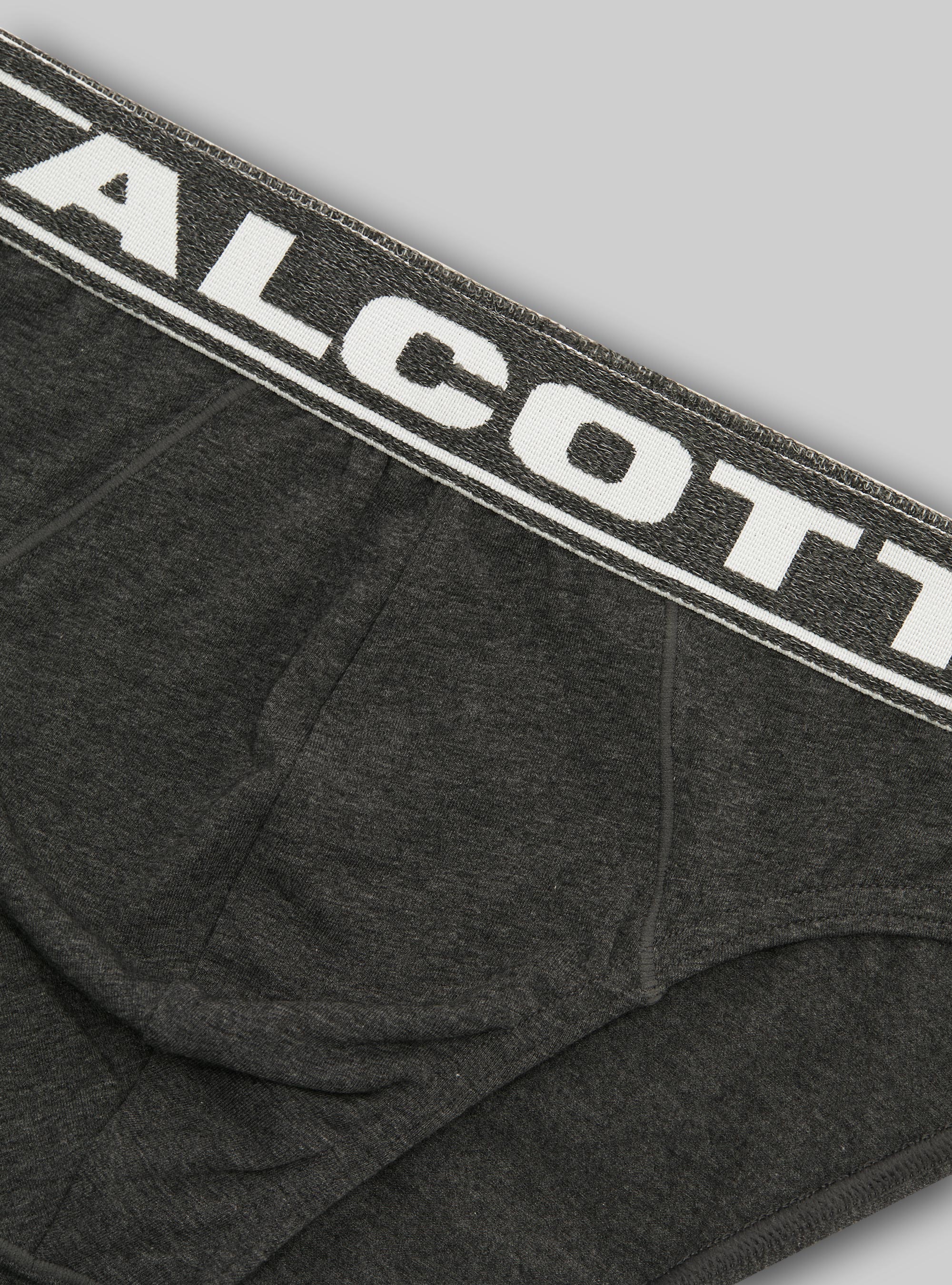 Slip in cotone elasticizzato con logo, MGY1 GREY MEL DARK