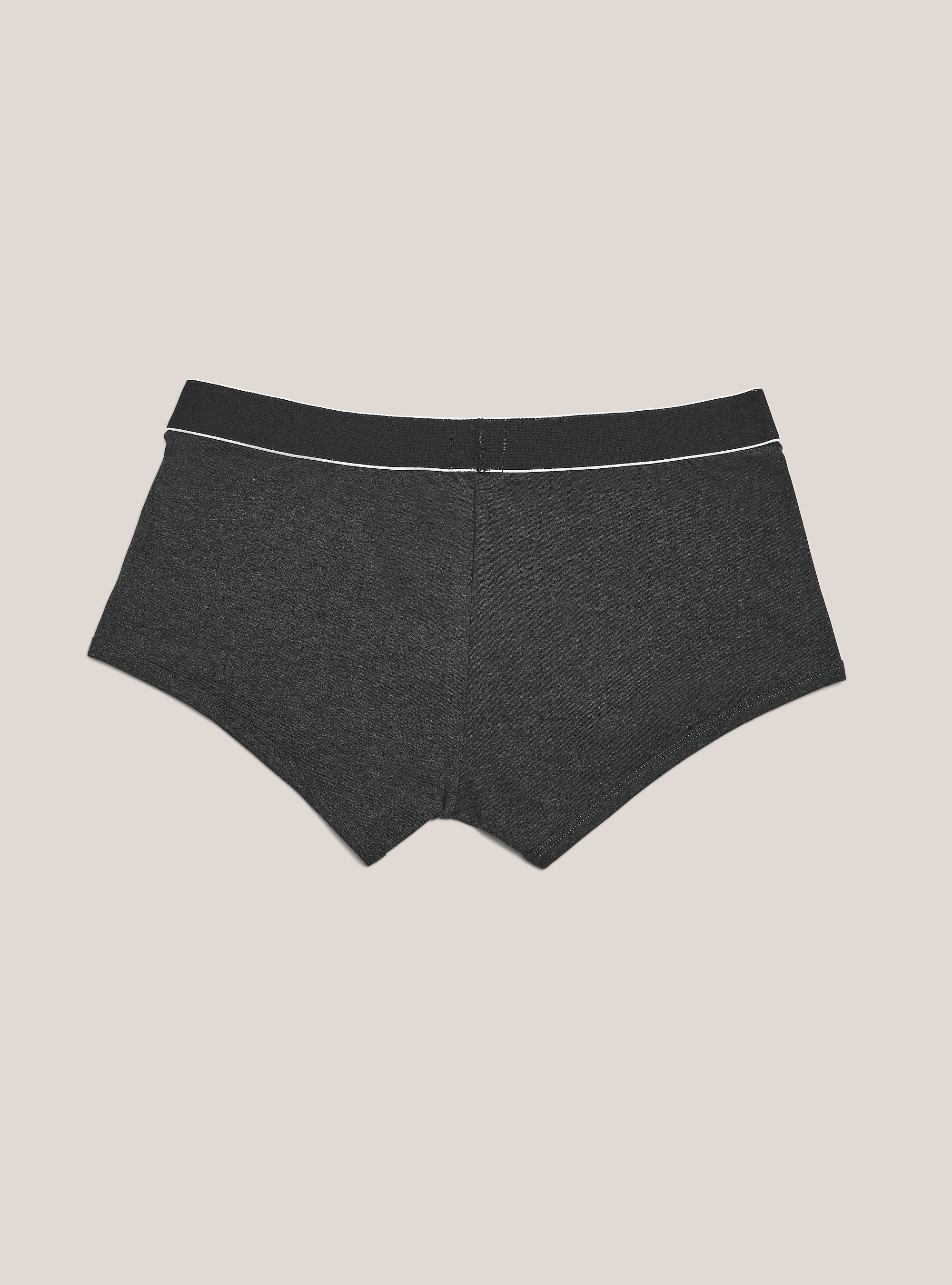 Boxer in cotone elasticizzato con logo, GRIGIO MELANGE