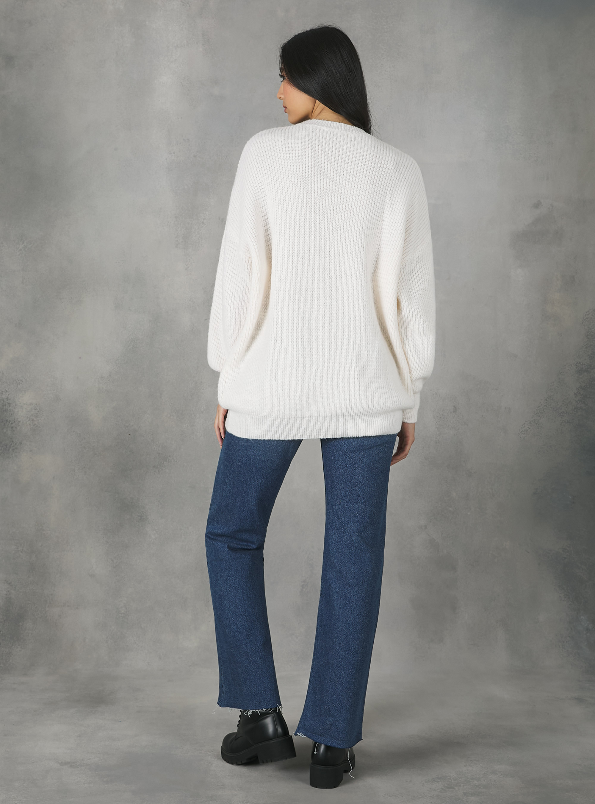 Pull oversize en cotes anglaises, WH2 WHITE