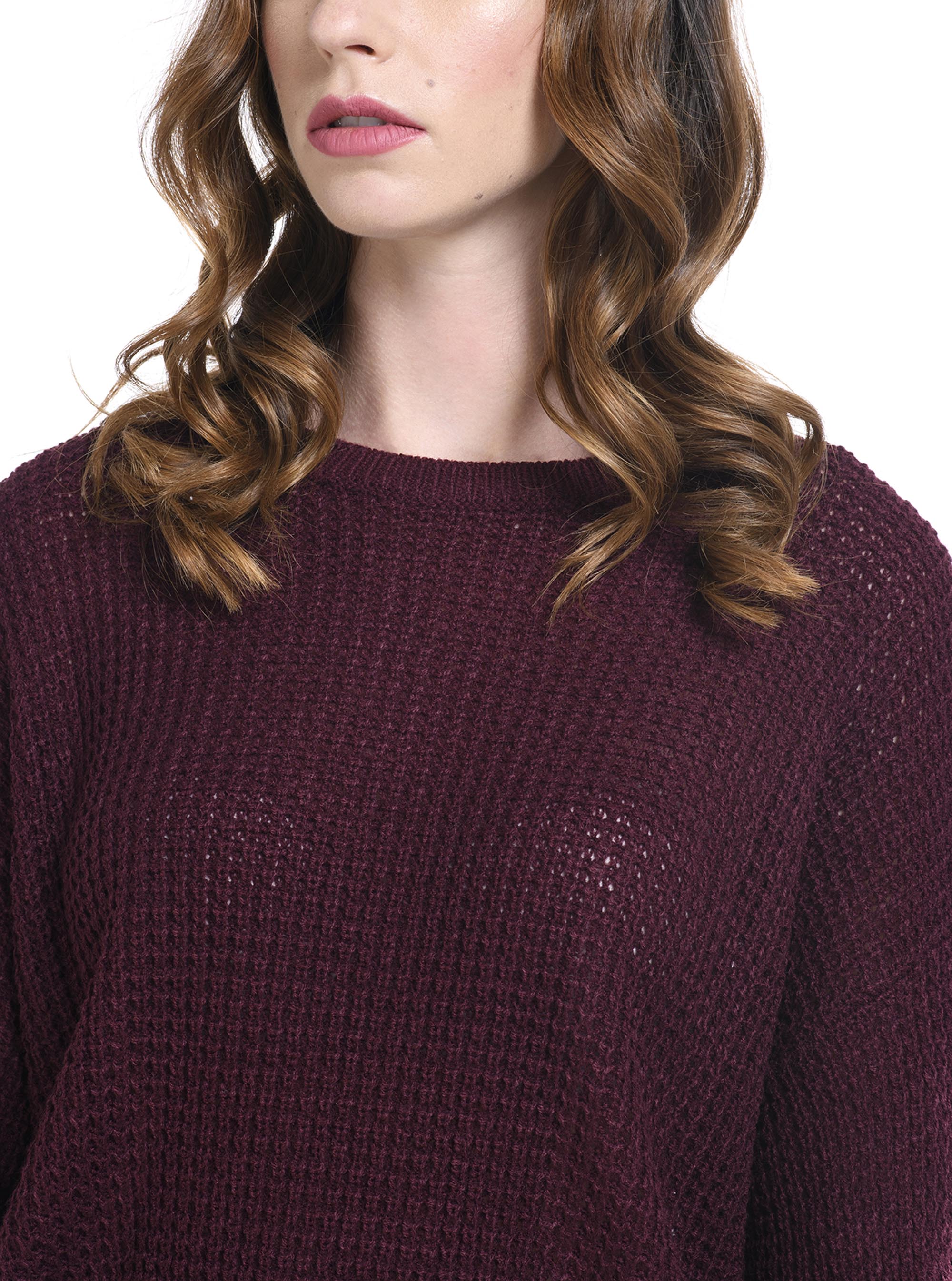 Pullover in maglia, BORDEAUX