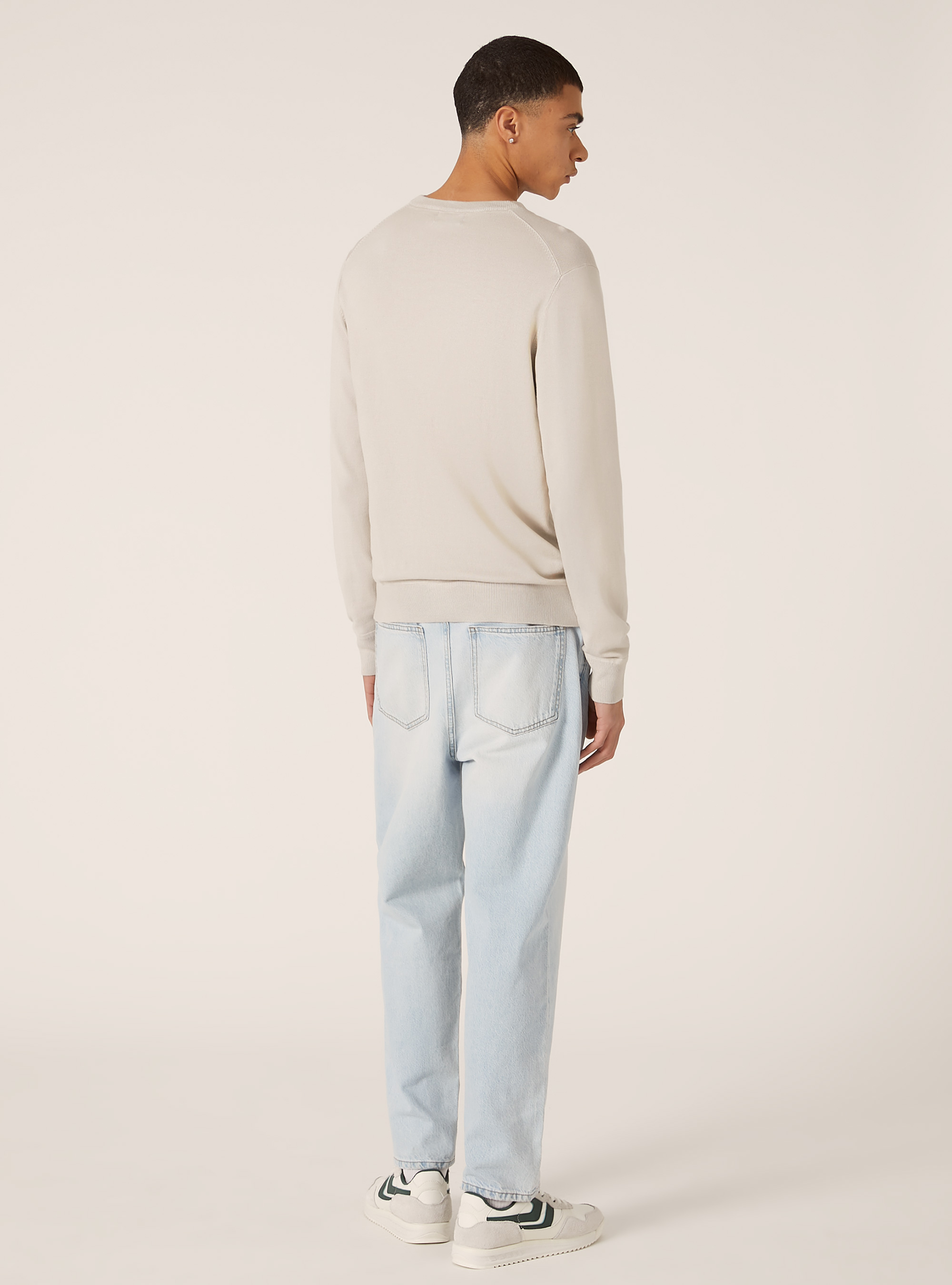 Pull &agrave; col ras du cou en viscose durable Ecovero, SA3 SAND LIGHT