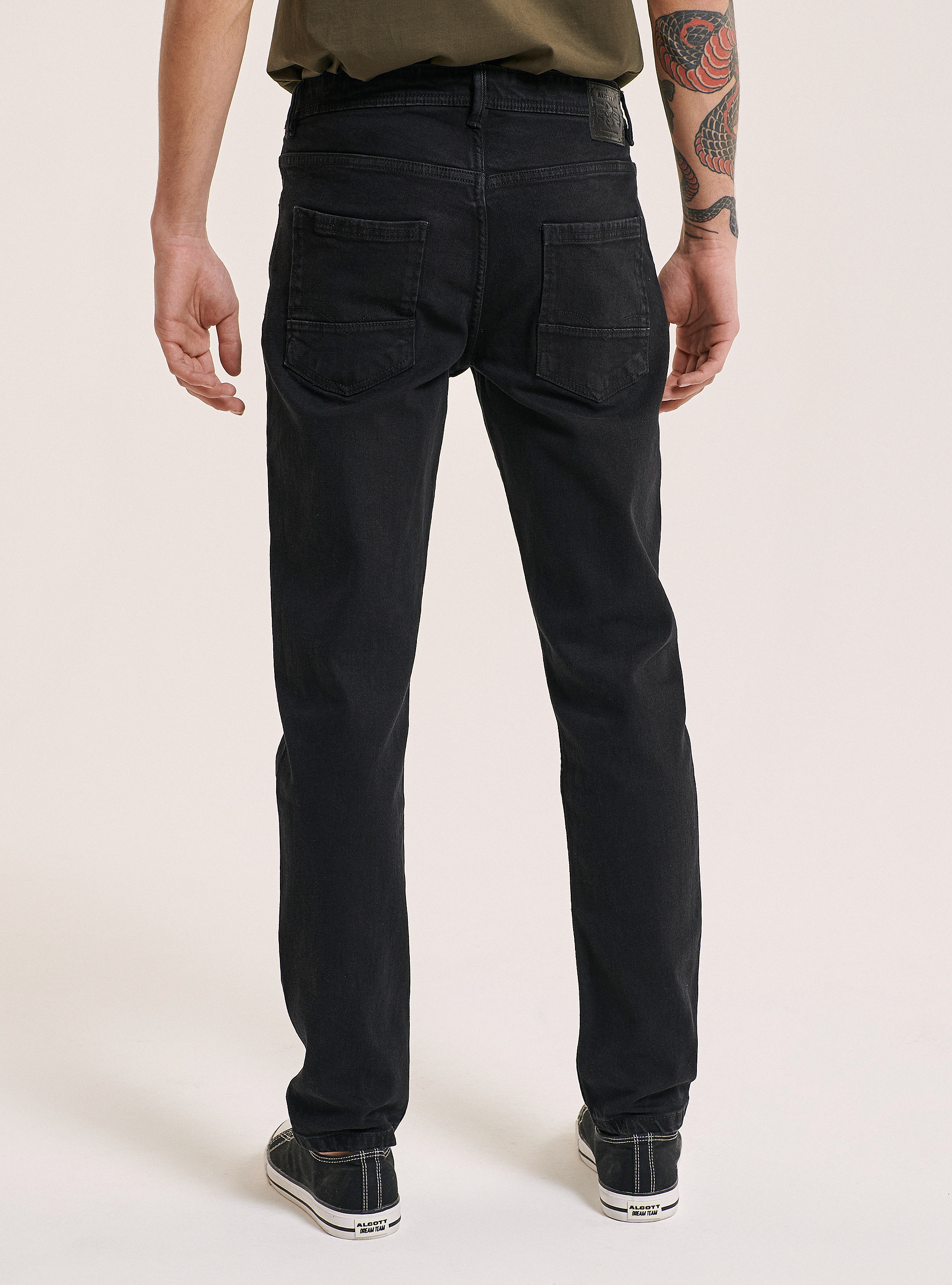 Stretch slim fit jeans in cotton, BLACK