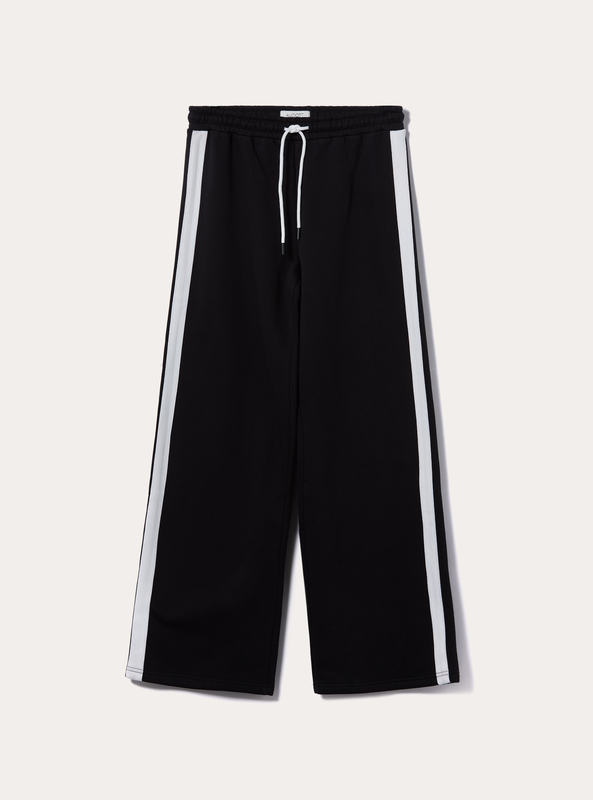Wide leg pants with side band