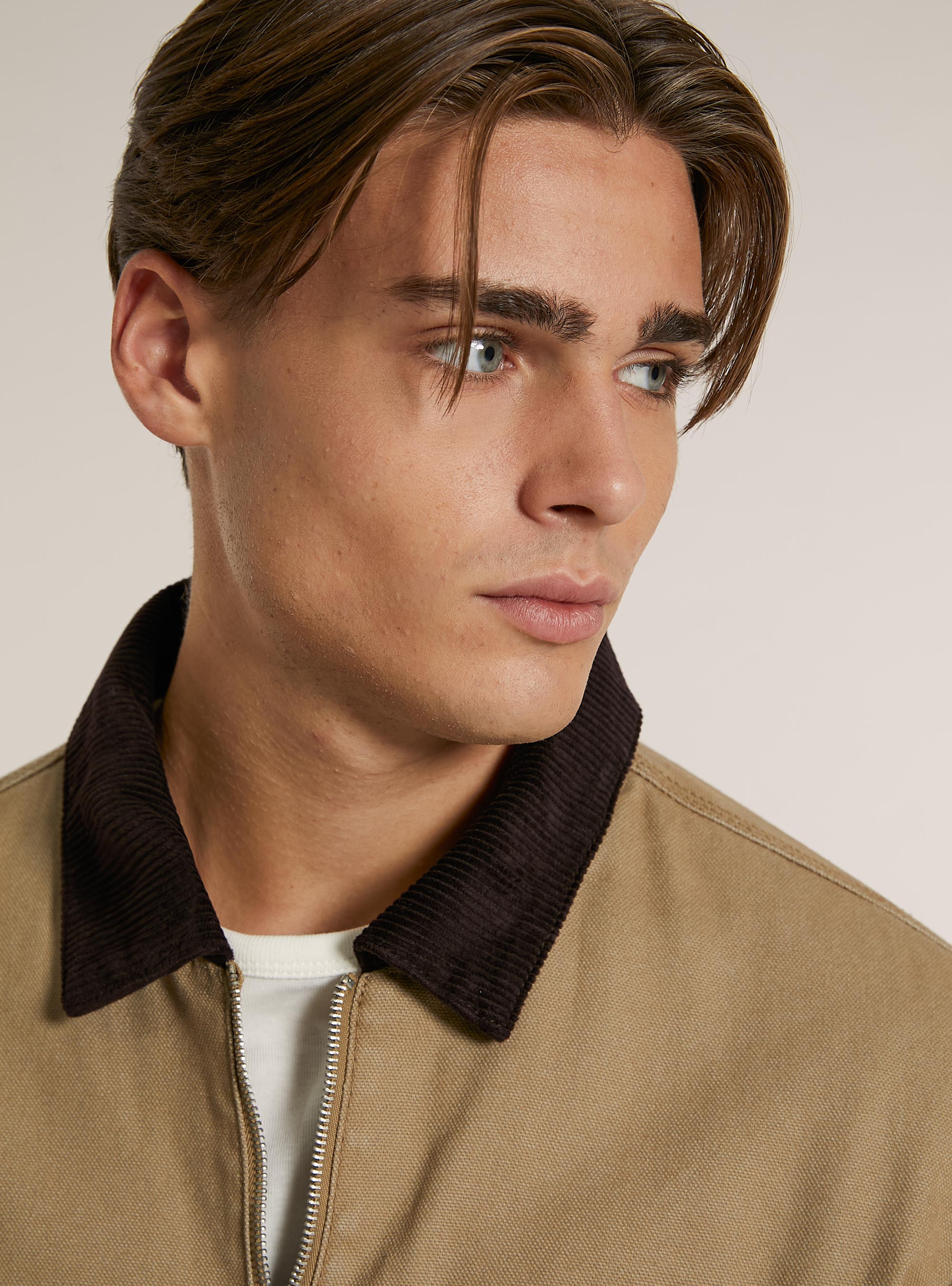 Chaqueta acolchada con cuello combinado, CM2 CAMEL MEDIUM