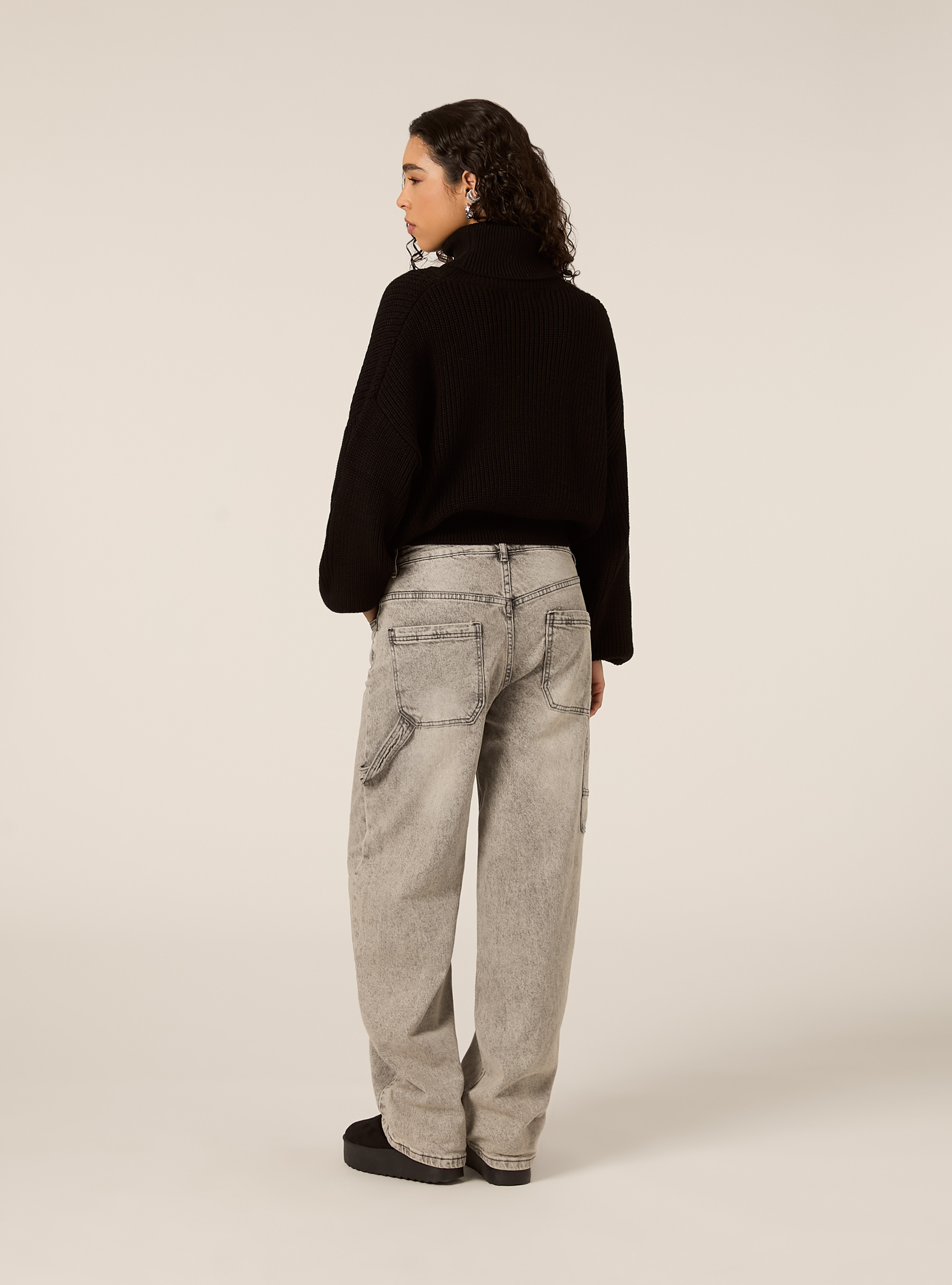 Maglia a collo alto, BK1 BLACK