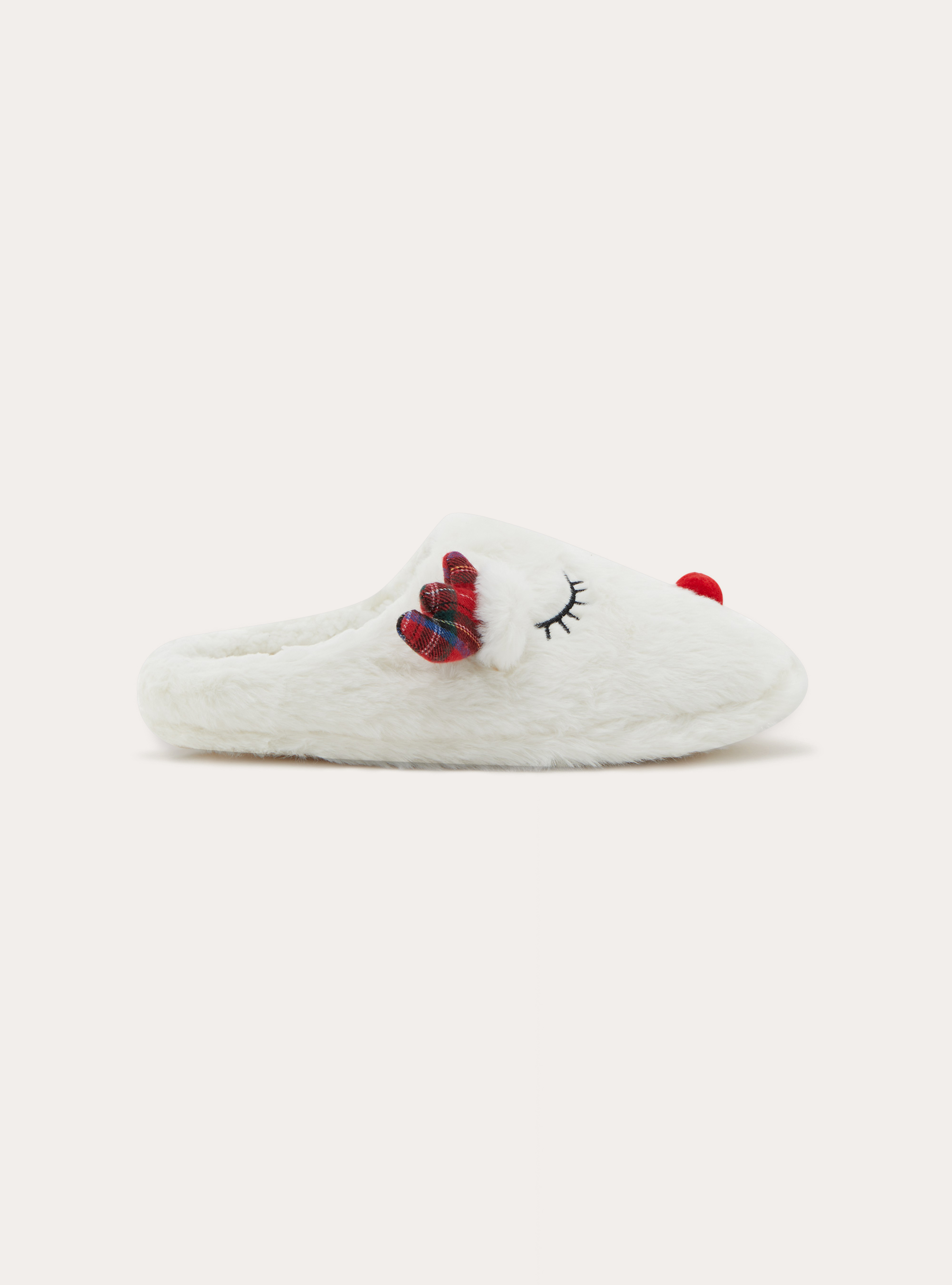 Pantuflas de reno de tacto suave, WH1 OFF WHITE