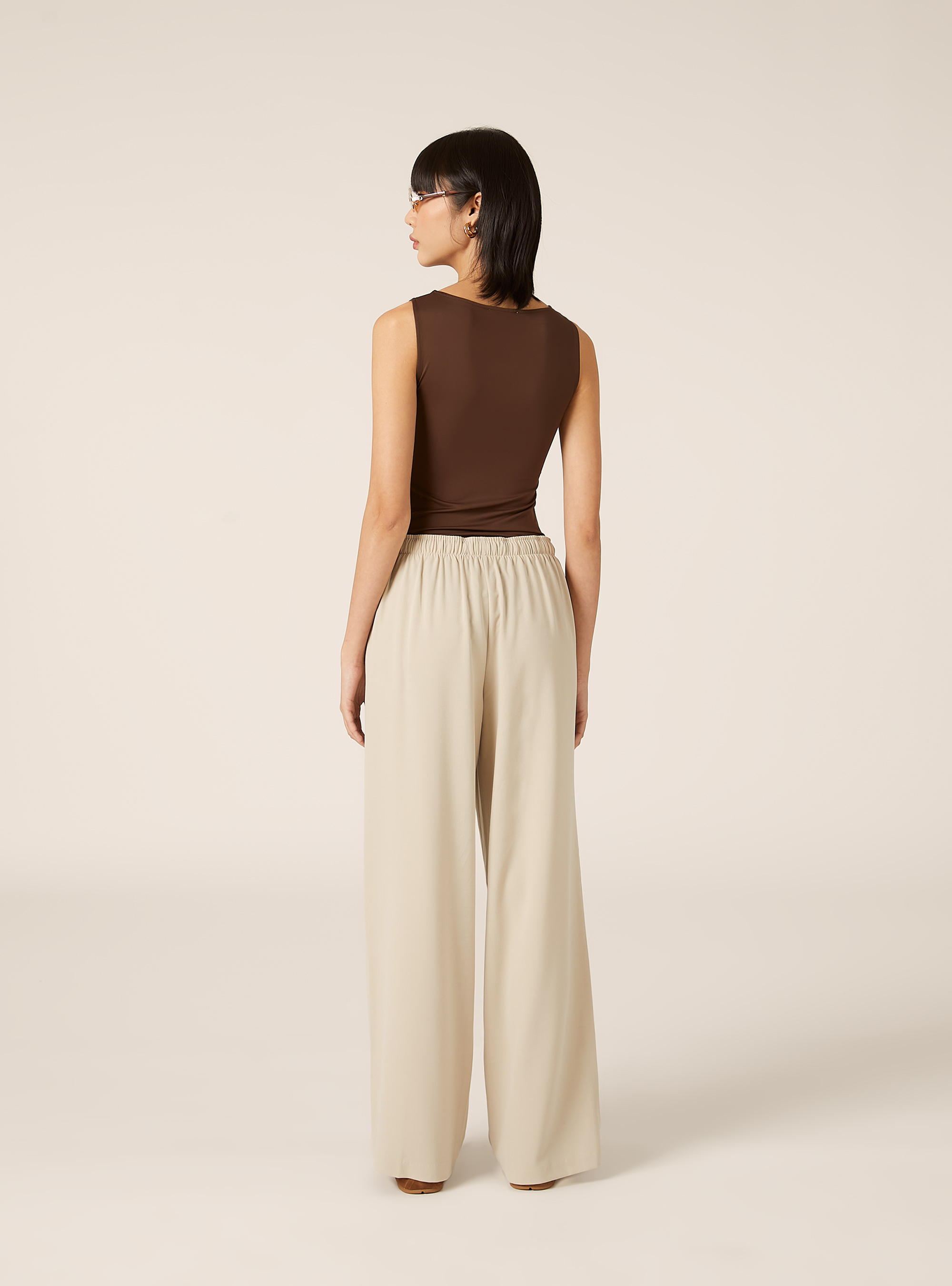 Pantaloni a gamba larga con coulisse, BG2 BEIGE MEDIUM