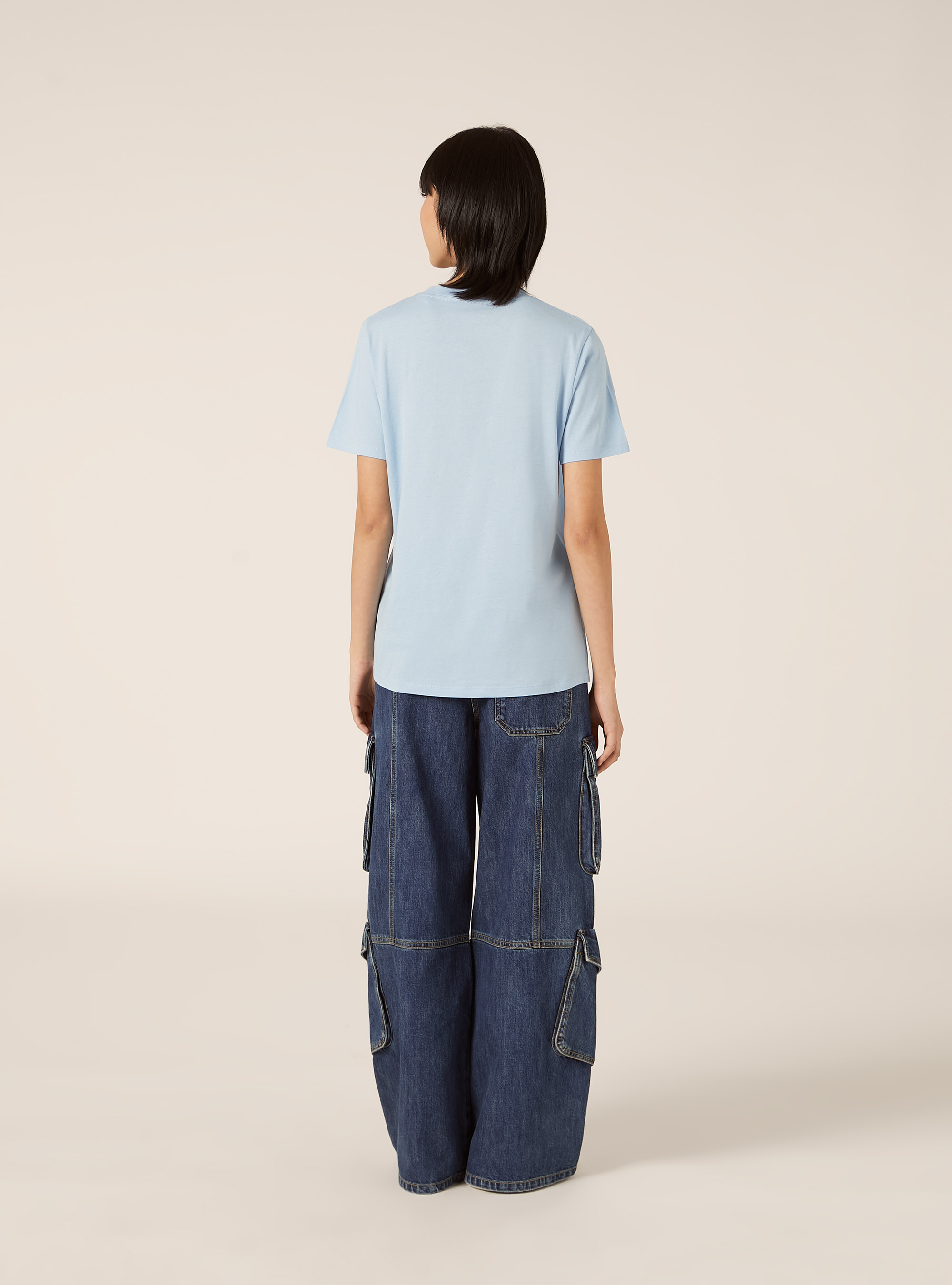 Cotton crew neck T-shirt, AZ3 AZURE LIGHT