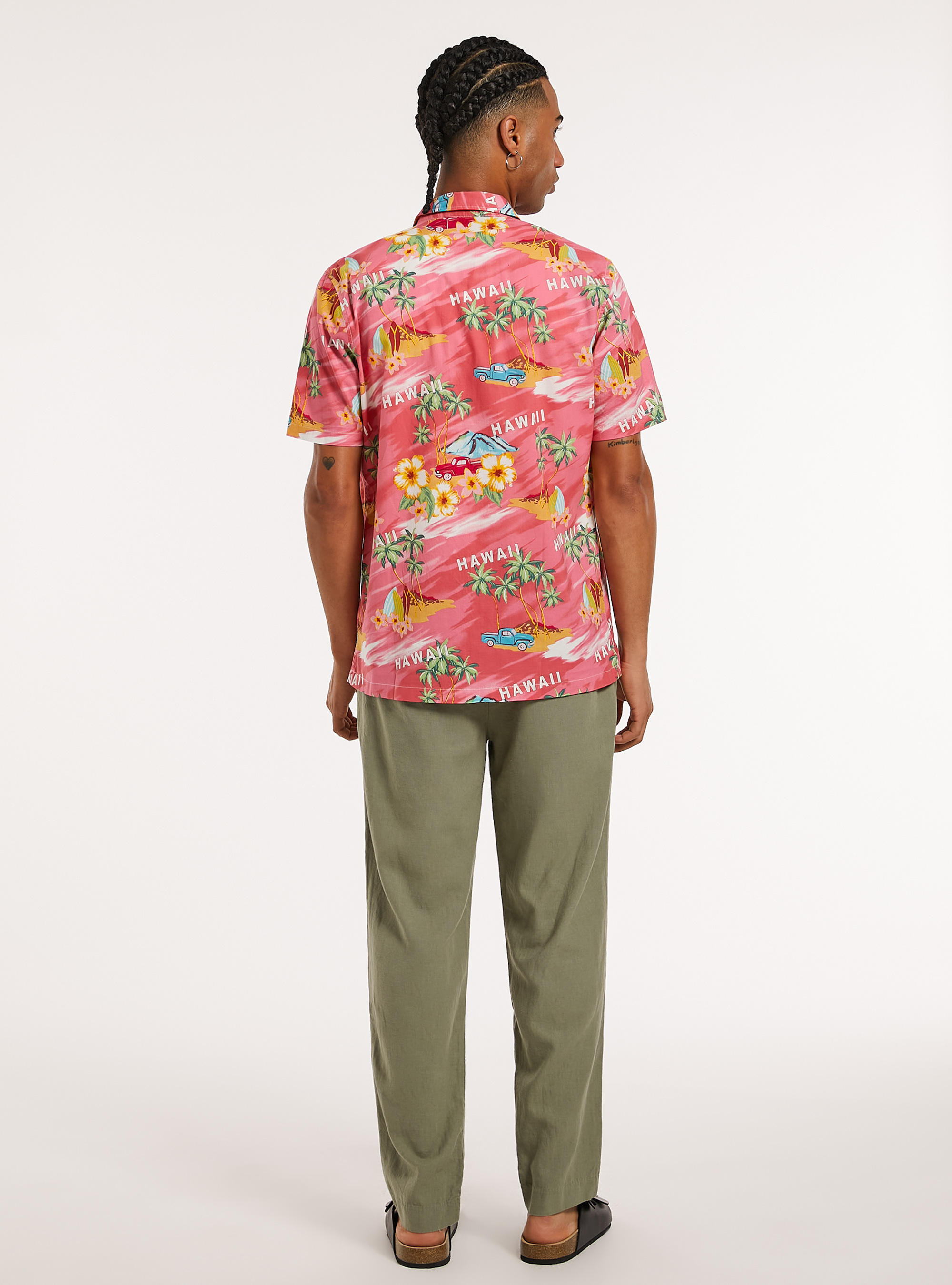 Chemise imprim&eacute;e &agrave; manches courtes, PK1 PINK DARK