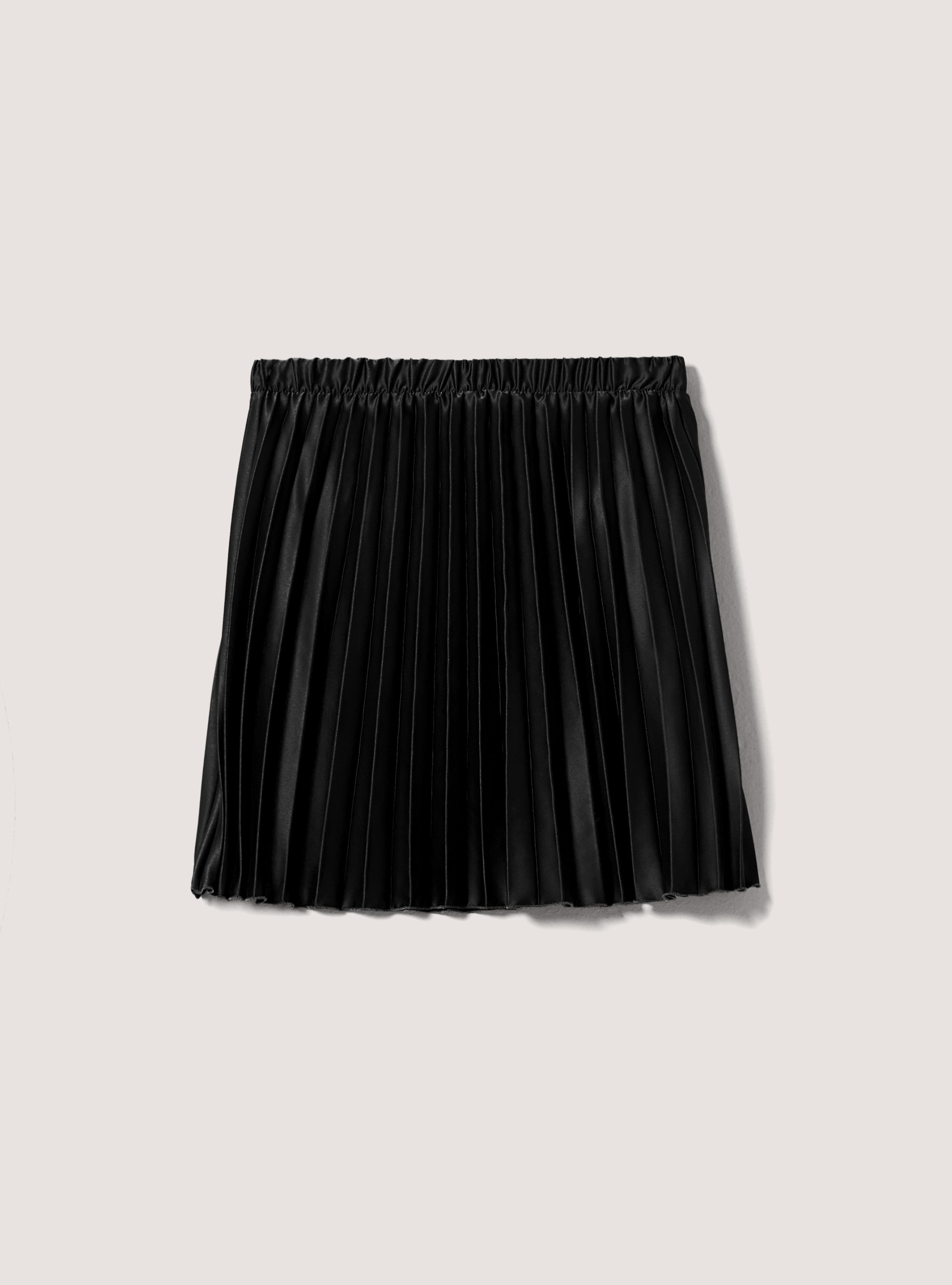 Plain-coloured pleated skirt, BK1 BLACK