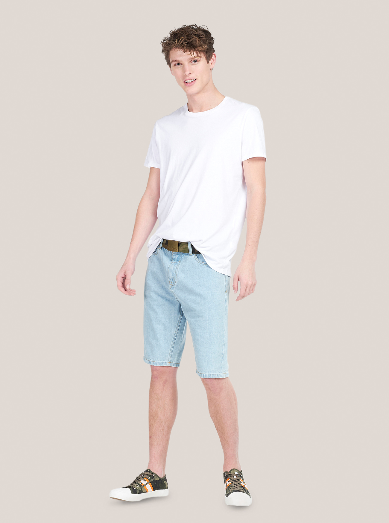 Bermuda in denim slim fit, BLUE