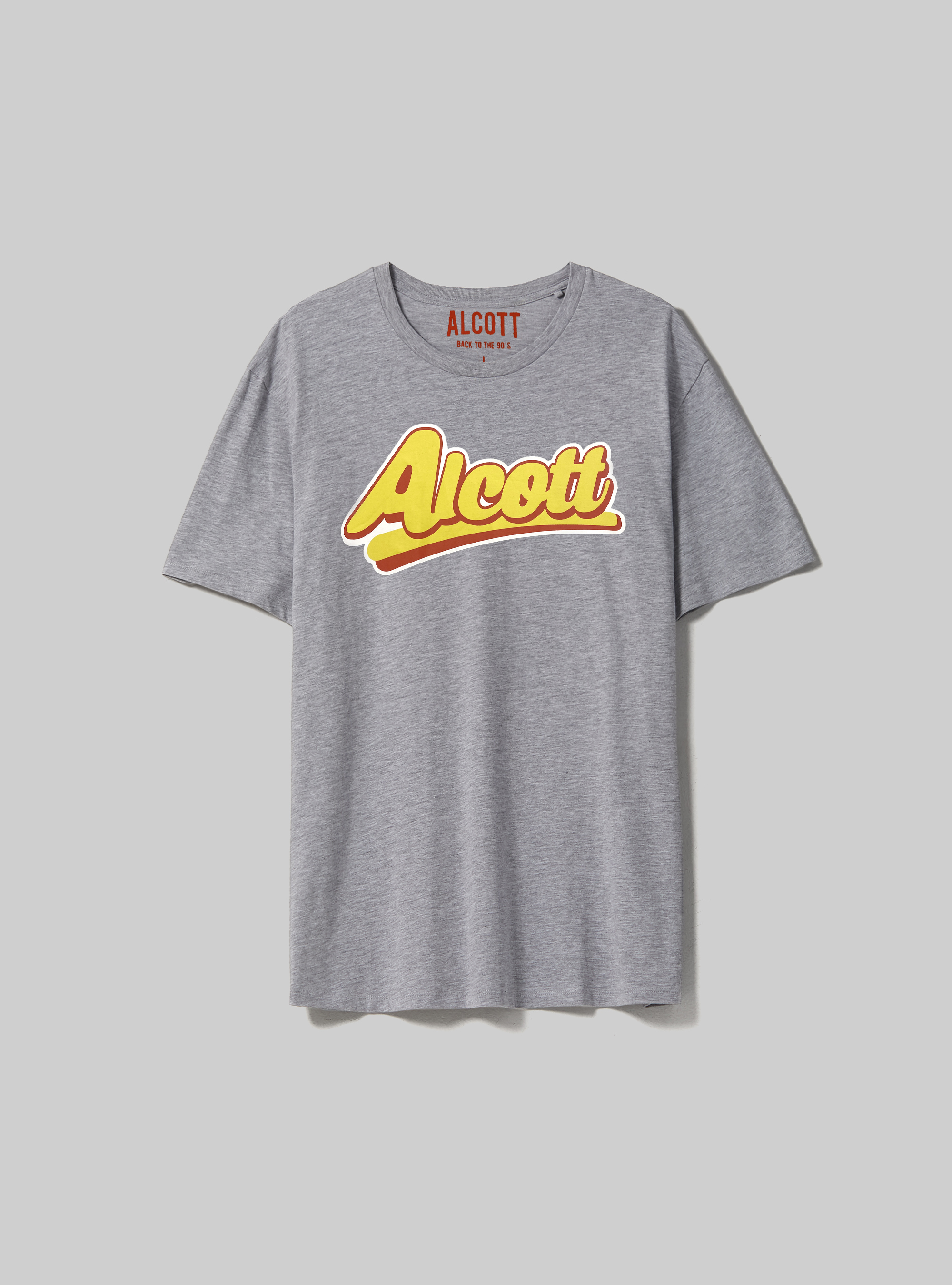 Oversized cotton print T-shirt, LIGHT GREY MELANGE