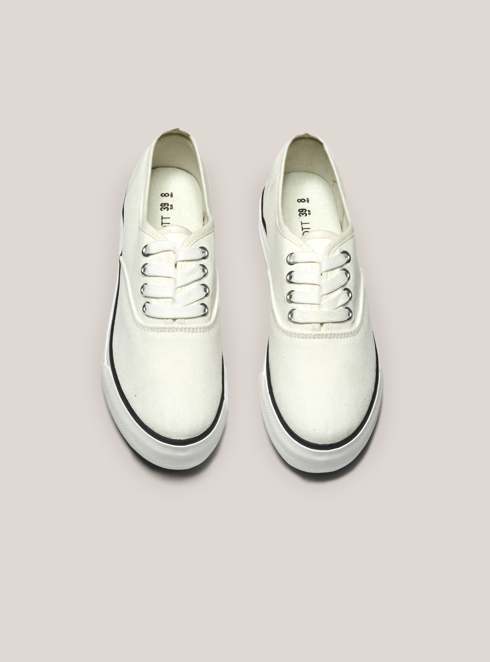Sneakers de tela, BLANCO