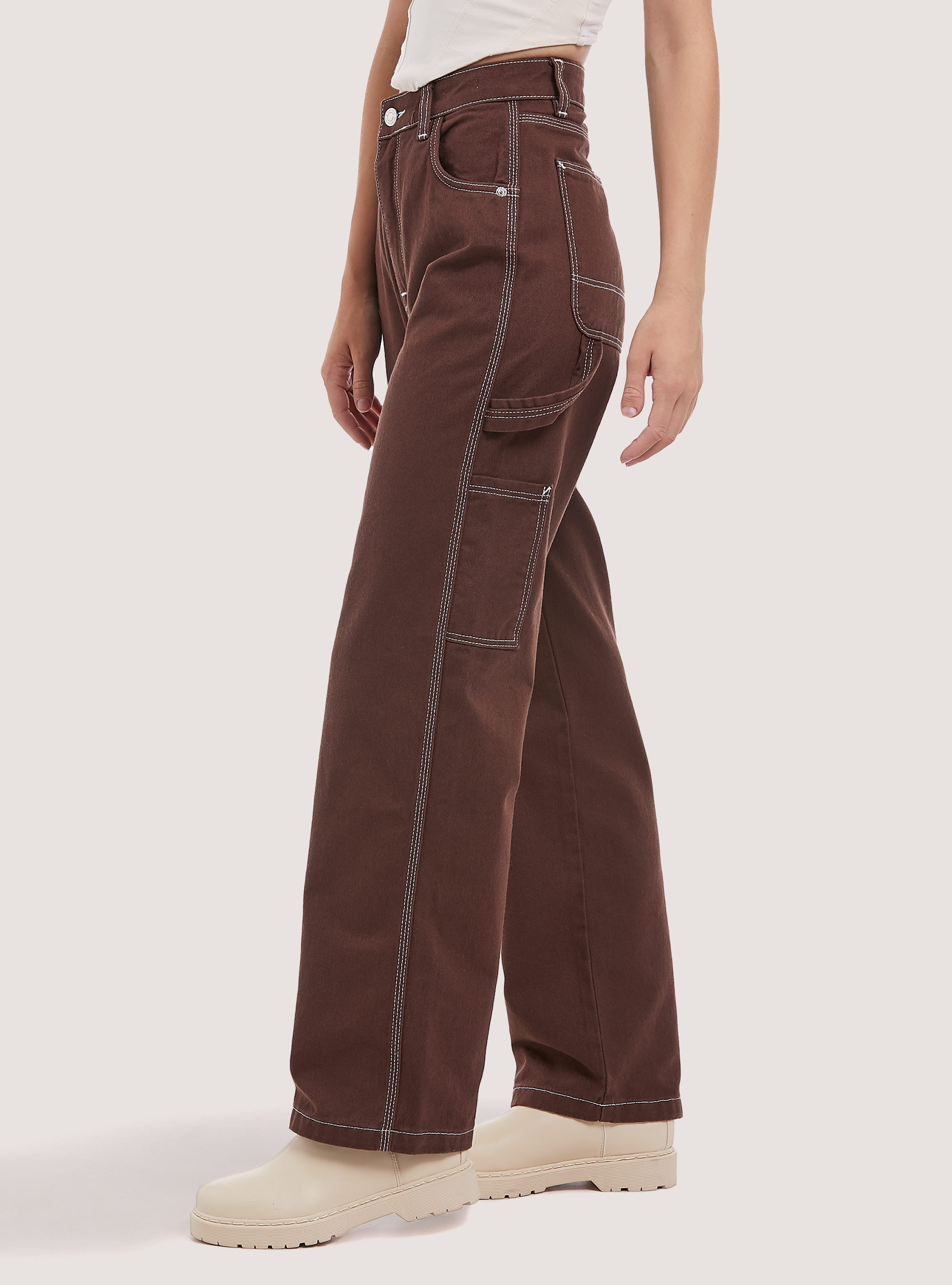 Cotton carpenter trousers, BR2 BROWN MEDIUM