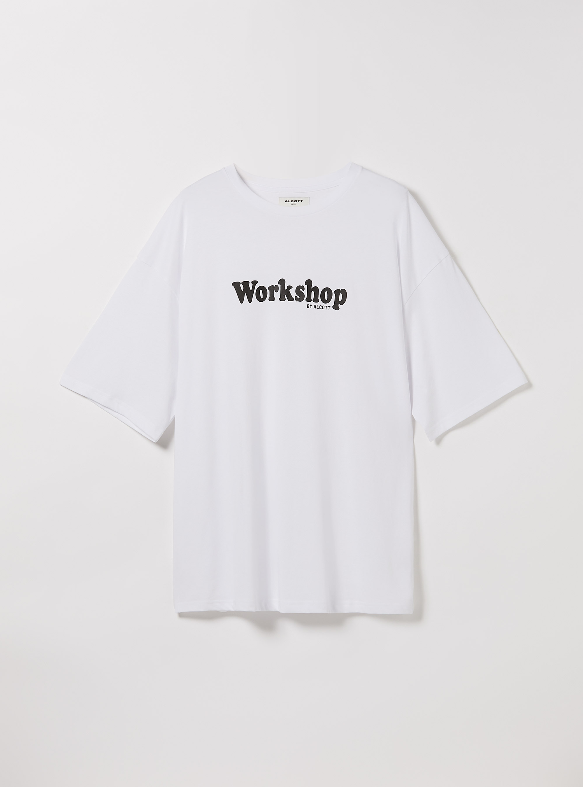 T-shirt oversize avec logo, WH3 WHITE