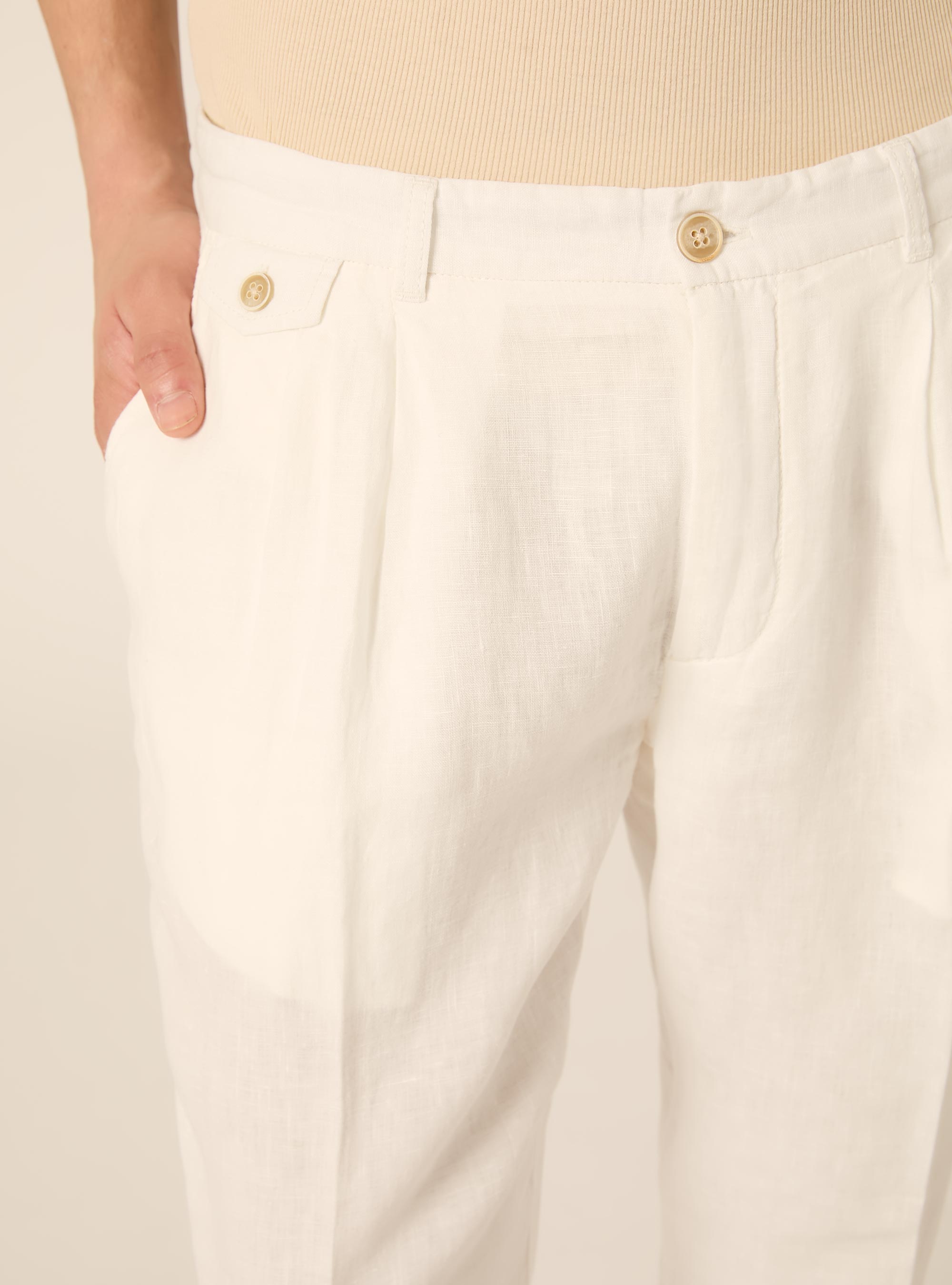 Chinos in lino, WH2 WHITE