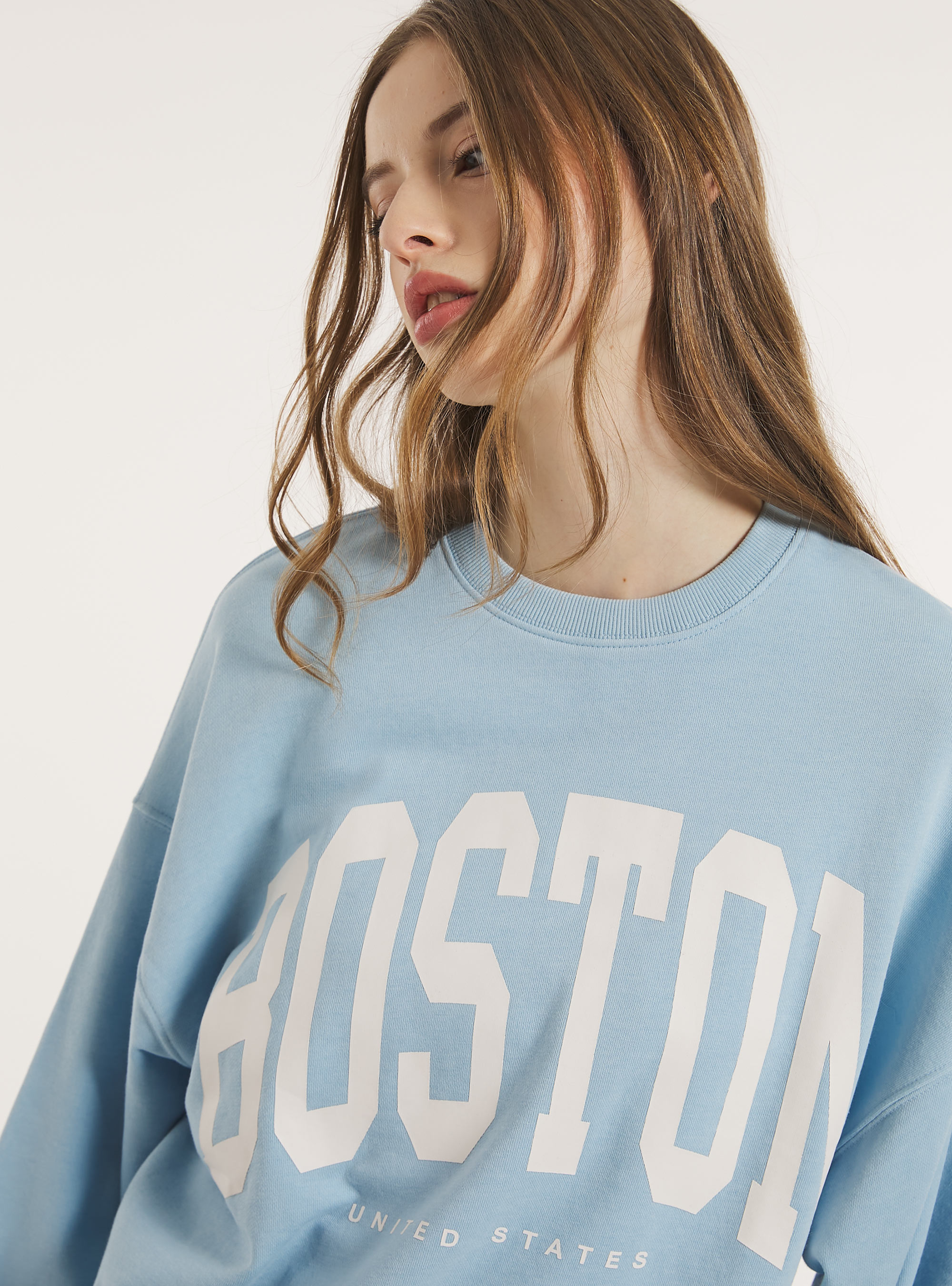 Sweat oversize avec imprime, AZ3 AZURE LIGHT