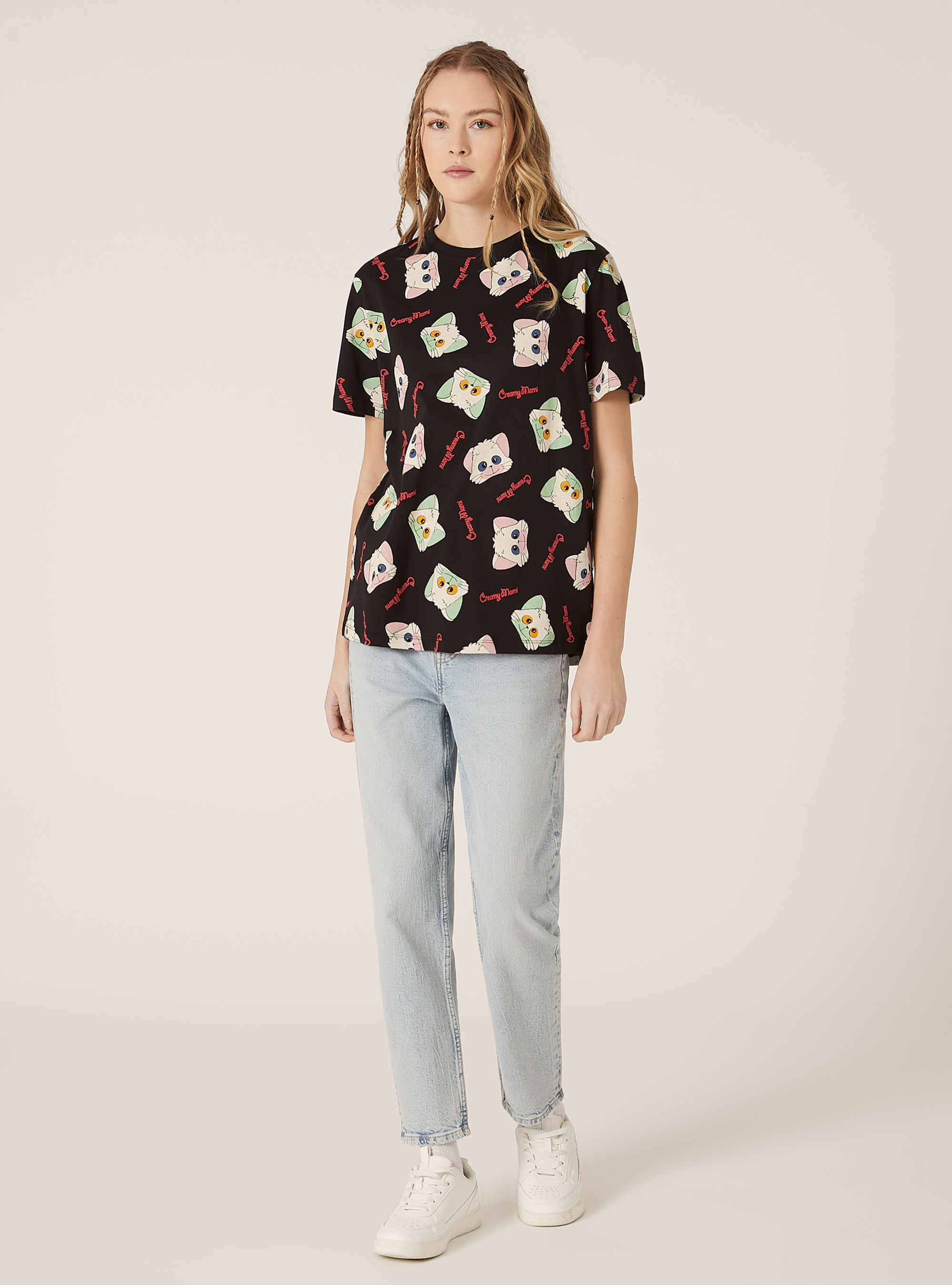 Camiseta con estampado Creamy / Alcott, BK1 BLACK