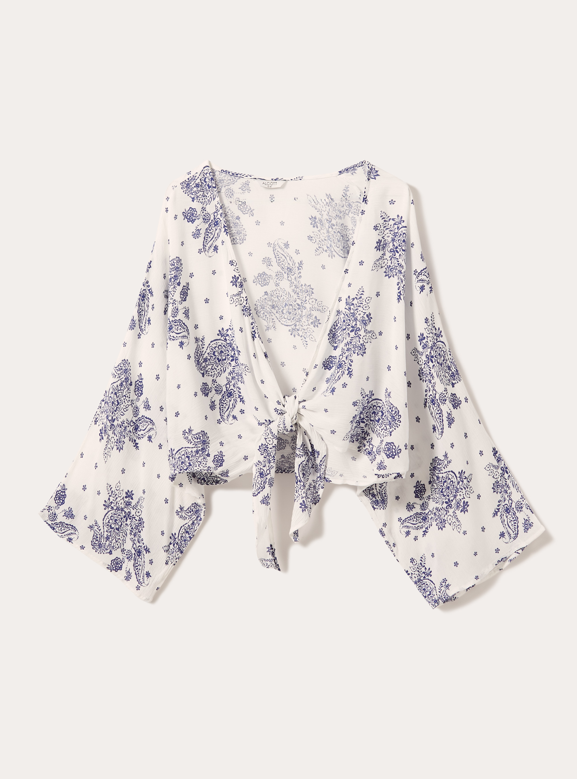 Chemisier en crepe à imprimé floral, WH1 OFF WHITE