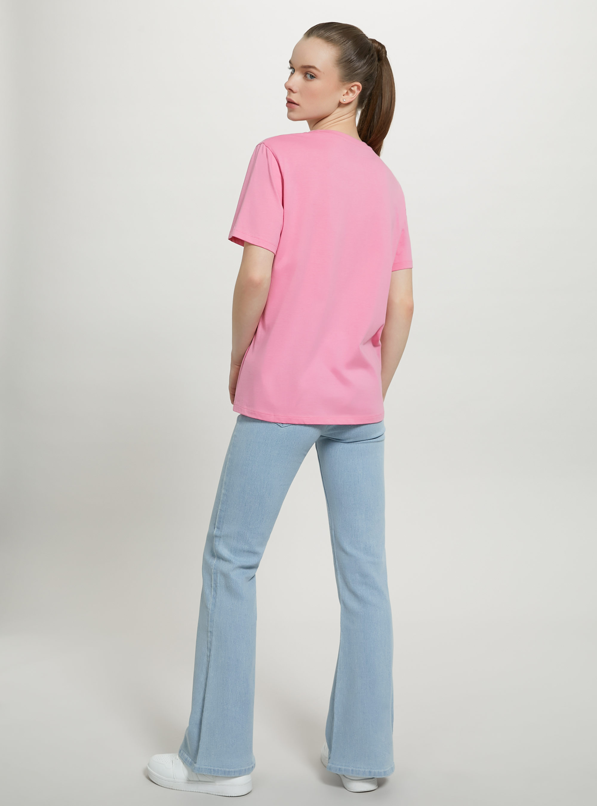 Cotton crew-neck T-shirt, PK2 PINK MEDIUM
