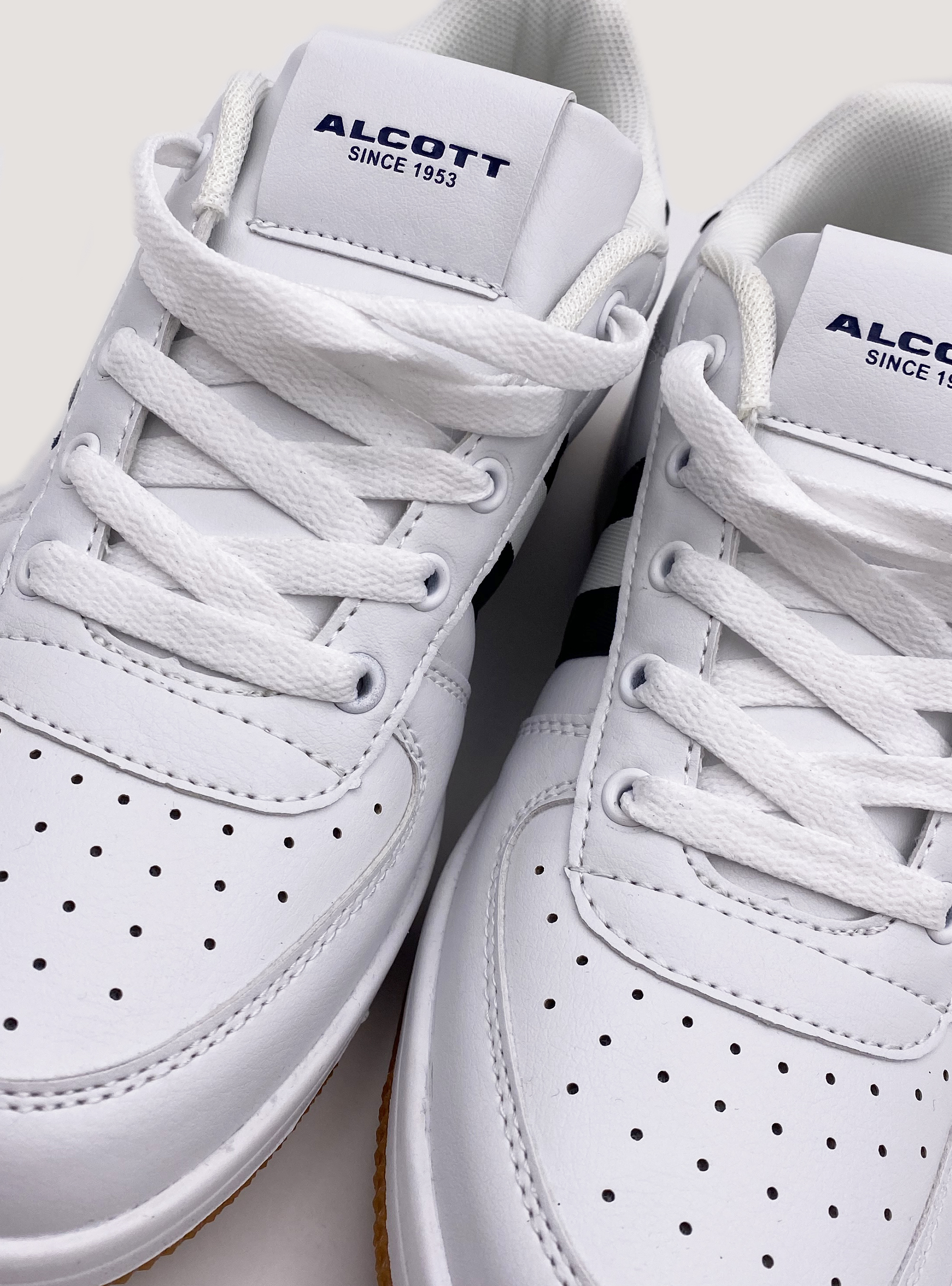 Sneakers con bande a contrasto, WHITE