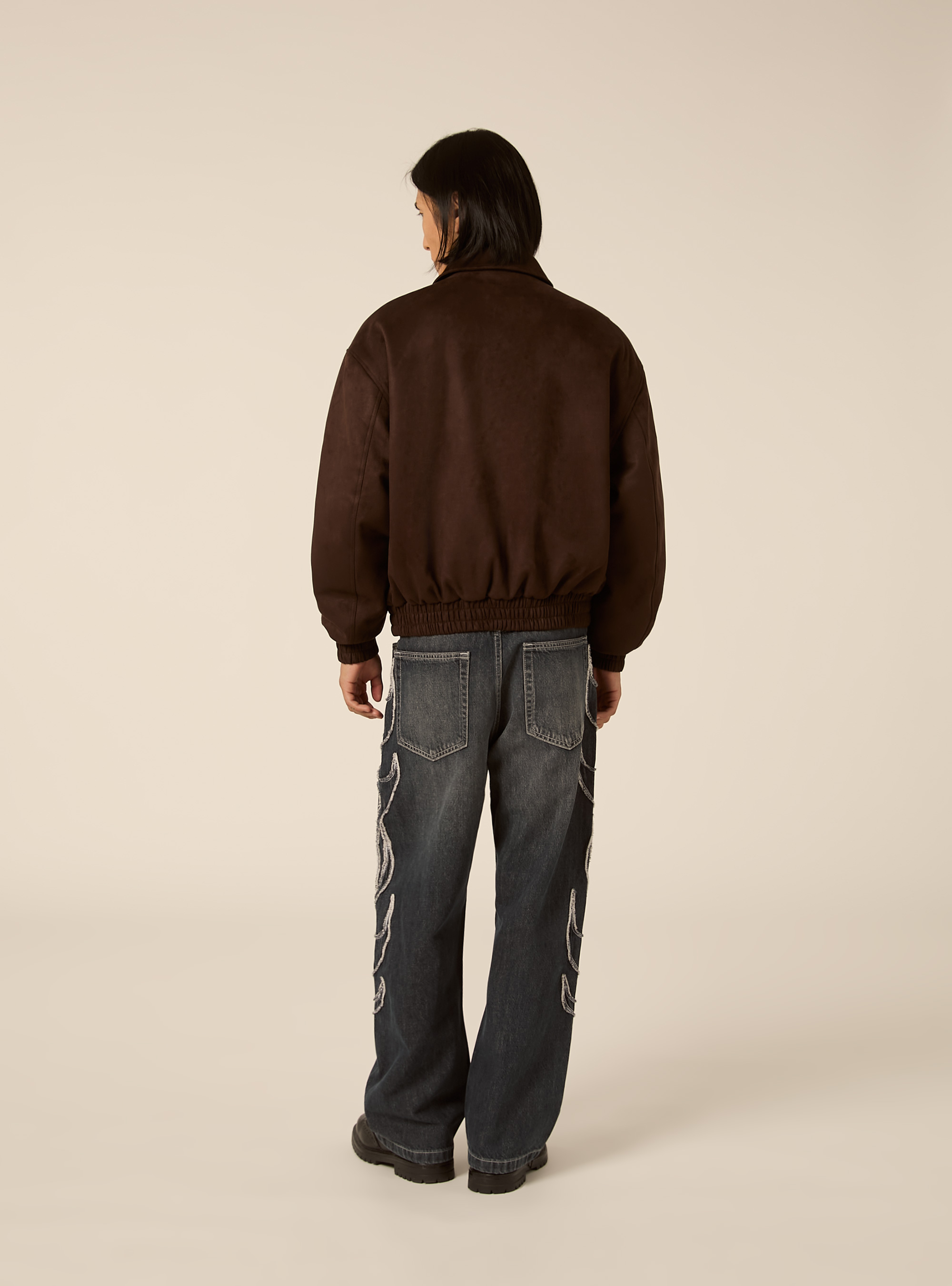 Bomber effetto camoscio boxy fit, BR1 BROWN DARK