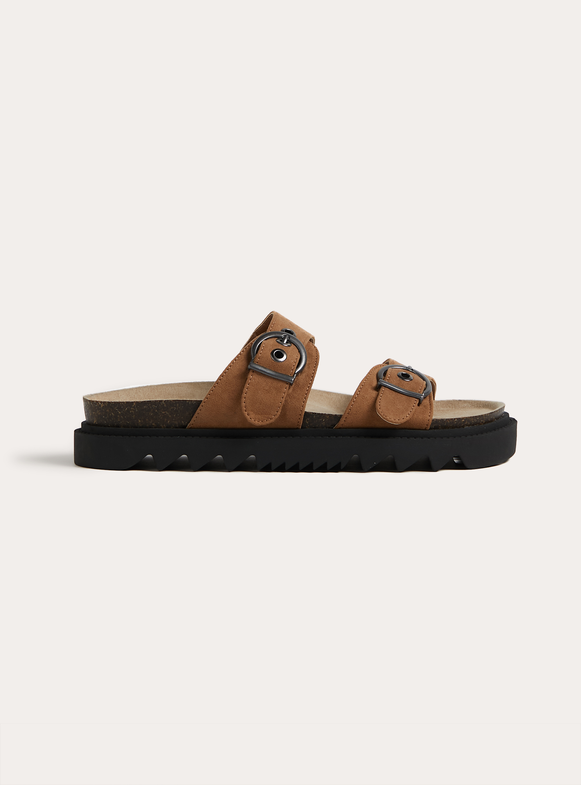 Sandali bassi con fibbie, BG2 BEIGE MEDIUM