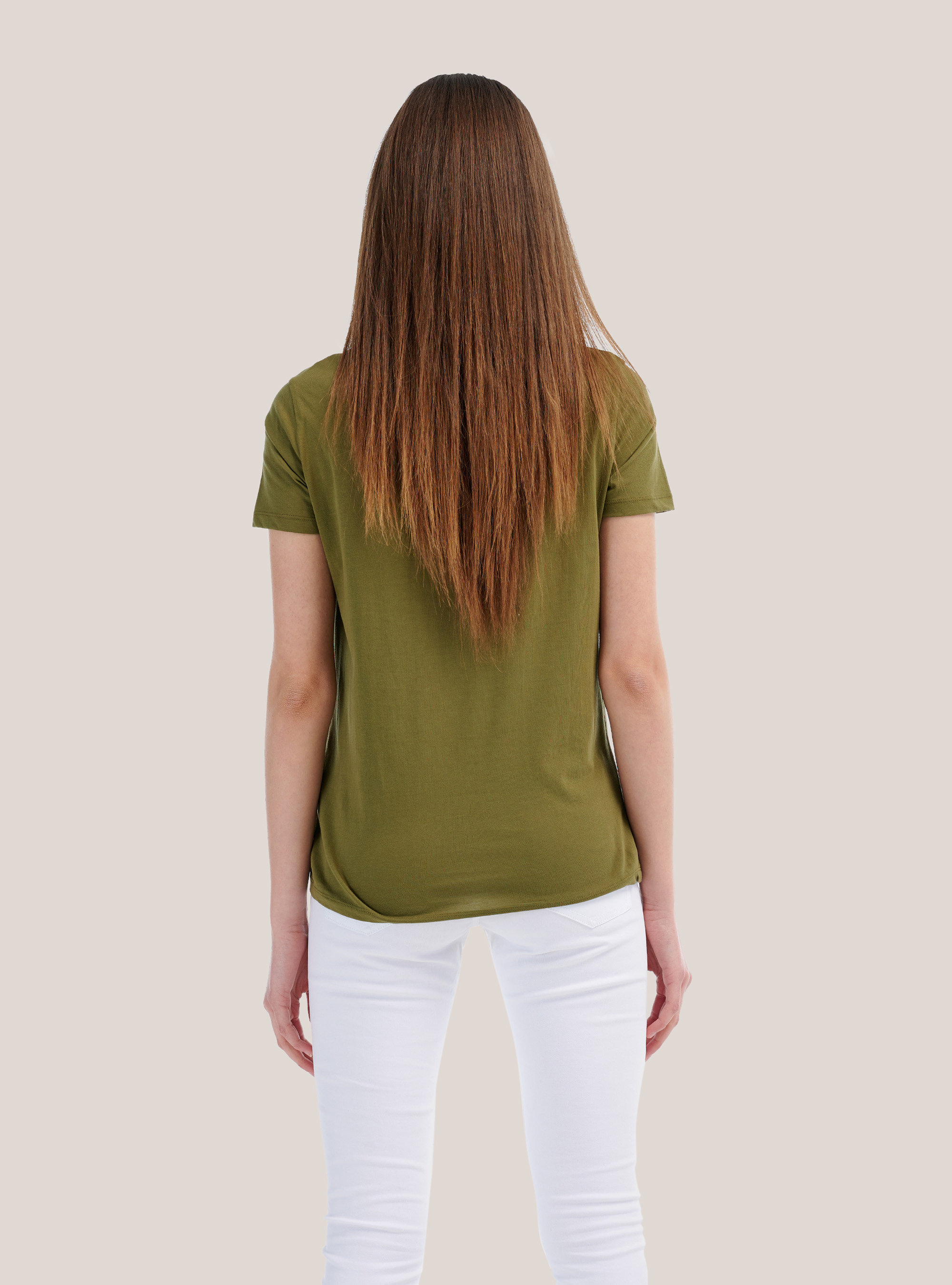 Maglietta tinta unita essential in cotone combed, C0616 KAKY