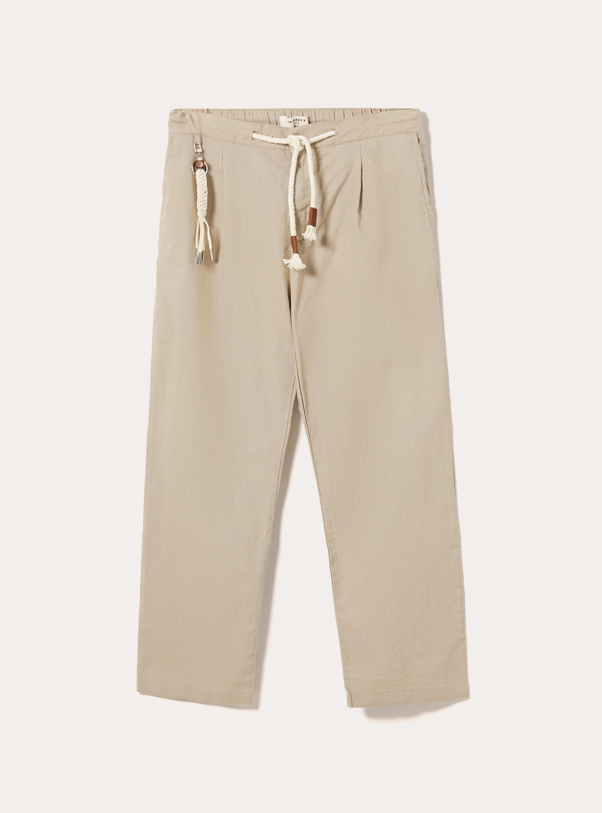 Pantalon de jogging en lin m&eacute;lang&eacute;, BG3 BEIGE LIGHT